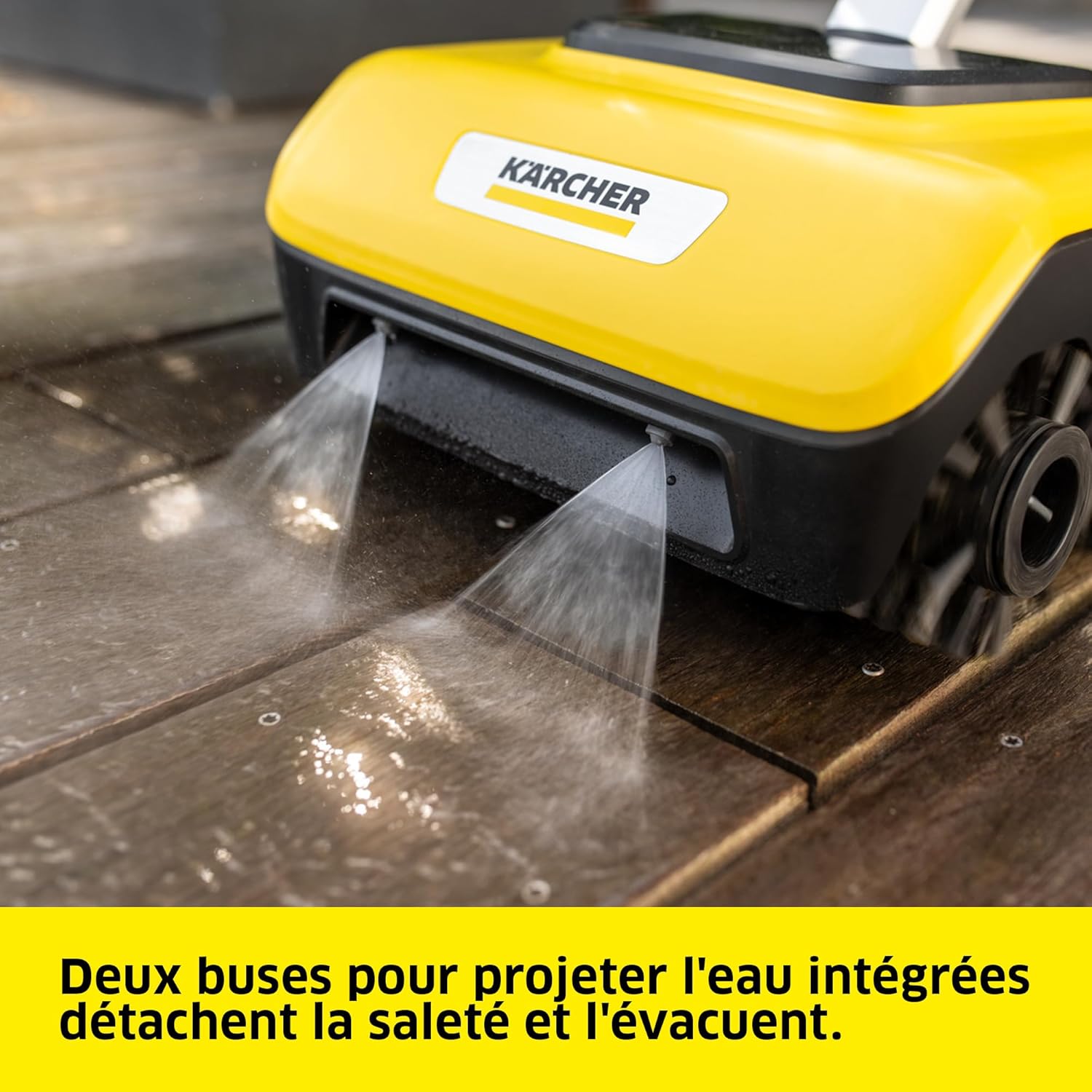 Nettoyeur terrasses 10 bar 180 l h largeur 300 mm brosses 600 800 tr min