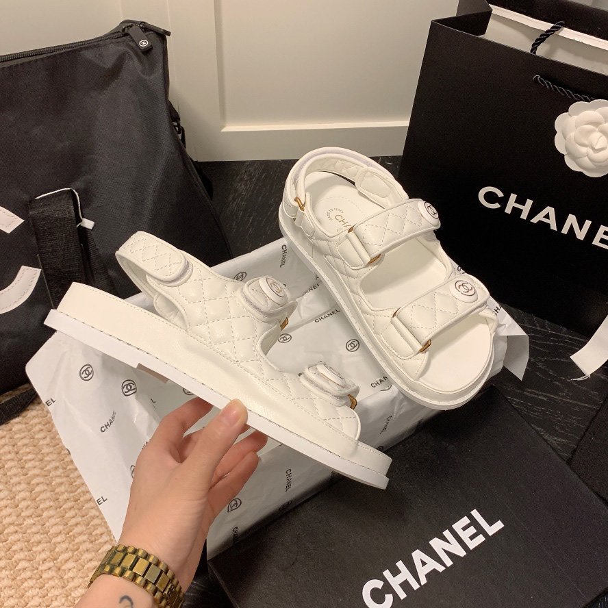 Chanel Velcro Slide Sandals Slippers Slide