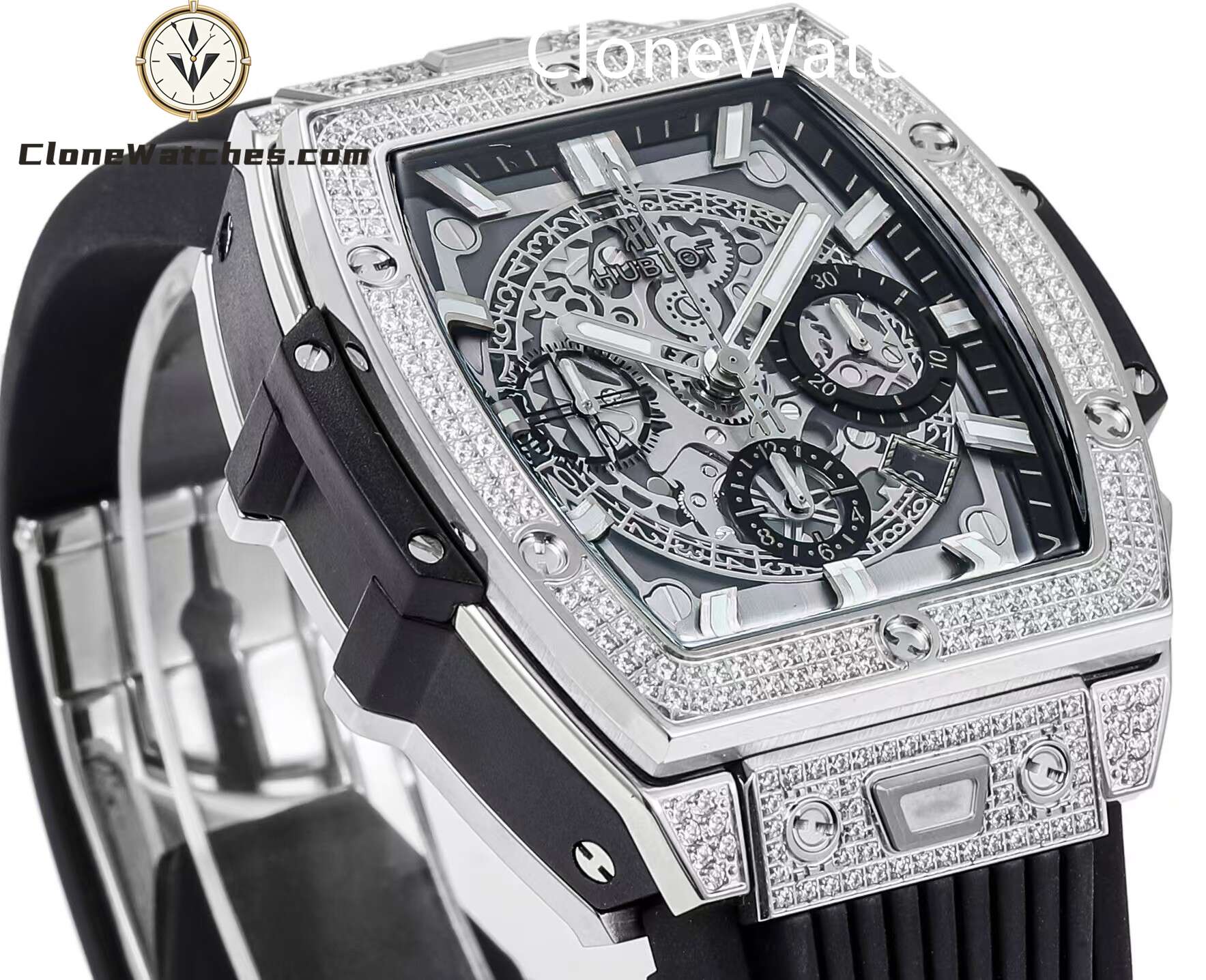 Hublot Super Clone Watches 1:1 Spirit of Big Bang Titanium Pavé 642.NX.0170.RX.1704