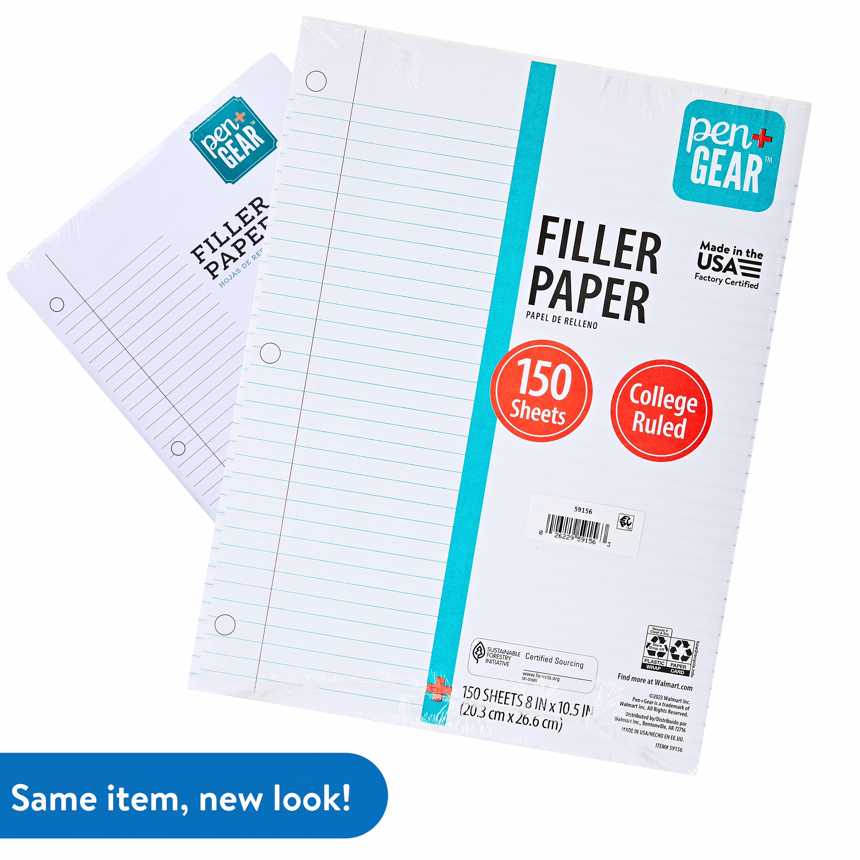 Pen+Gear College Ruled Filler Paper, 10.5