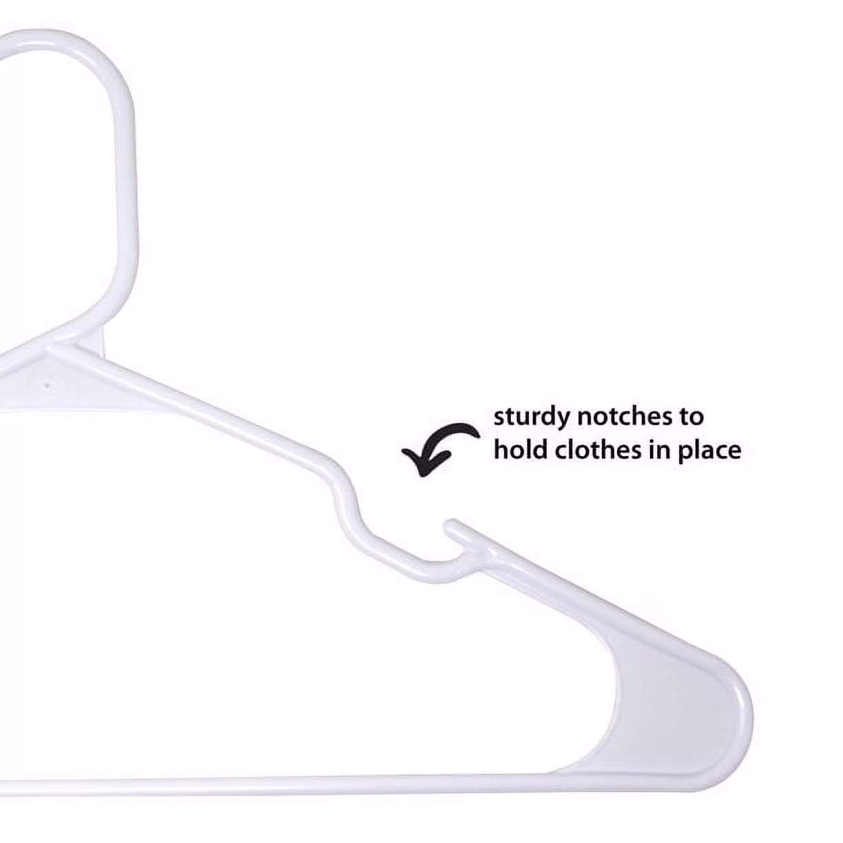 Mainstays Plastic Clothes Hangers, White, 50-Count