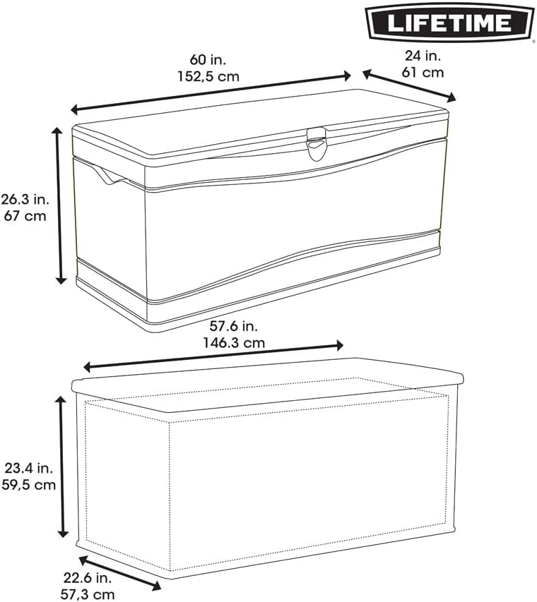 Coffre de rangement extérieur 1524 x 61 x 673 mm coloris tan