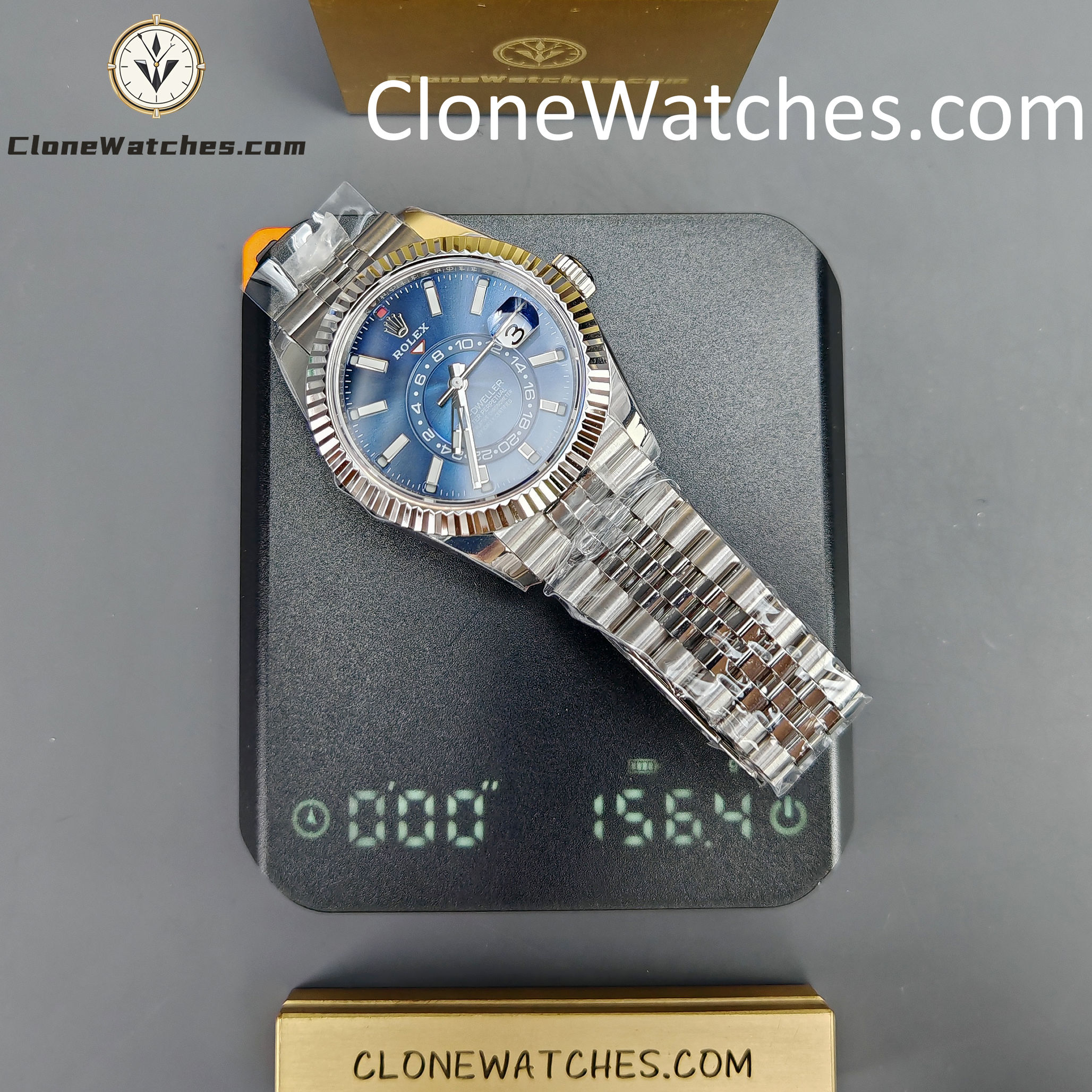 Rolex Super Clone Watches 1:1 Sky Dweller Blue Dial Jubilee M336934 9002 Movement