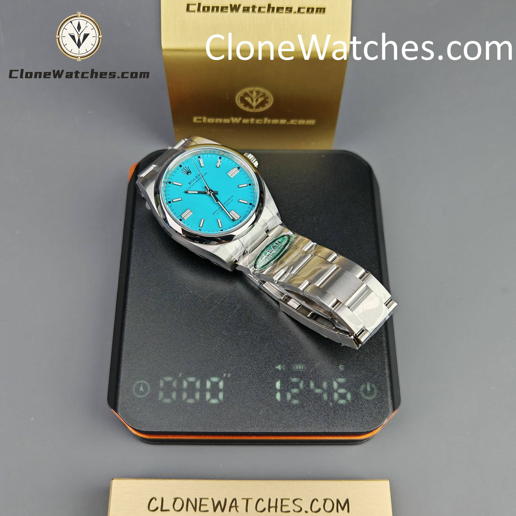 Rolex Super Clone Watches 1:1 Oyster Perpetual Turquoise Blue Dial 36mm M126000-0006 3230 Movement