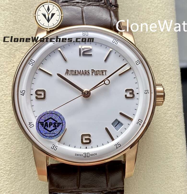 Audemars Piguet Super Clone Watches 1:1 Code 11.59 by Rose Gold 15210OR White Dial 41MM