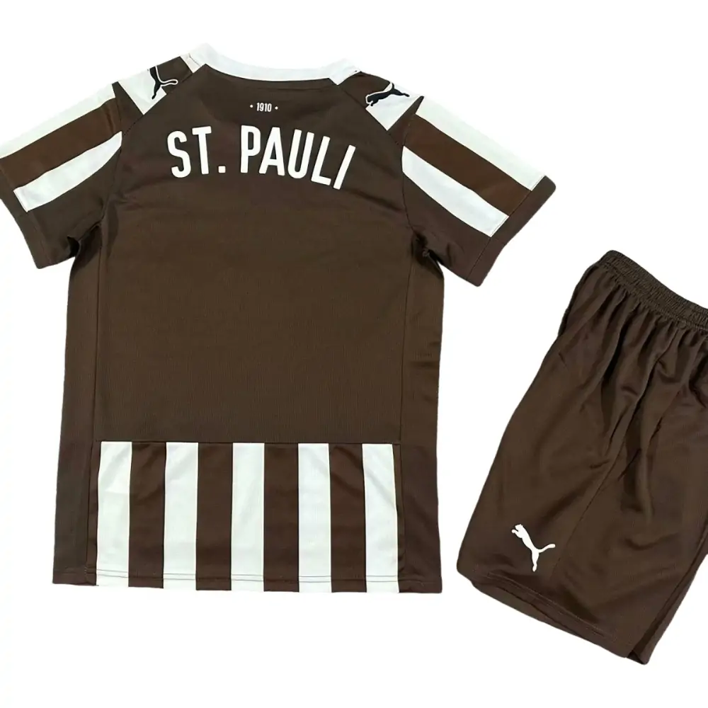 2025-26 FC St. Pauli Home Kit - Short Sleeve Children's suit Fans Edition