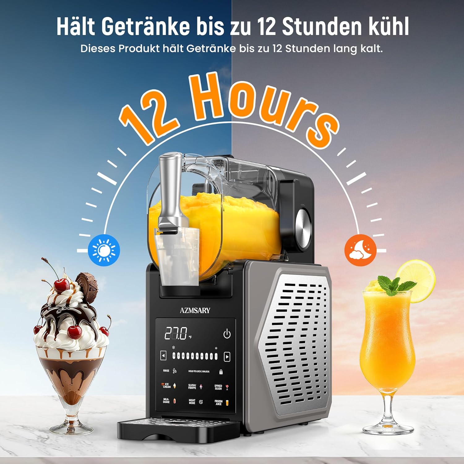 Machine granita 2,5 L écran LED 6 programmes nettoyage automatique