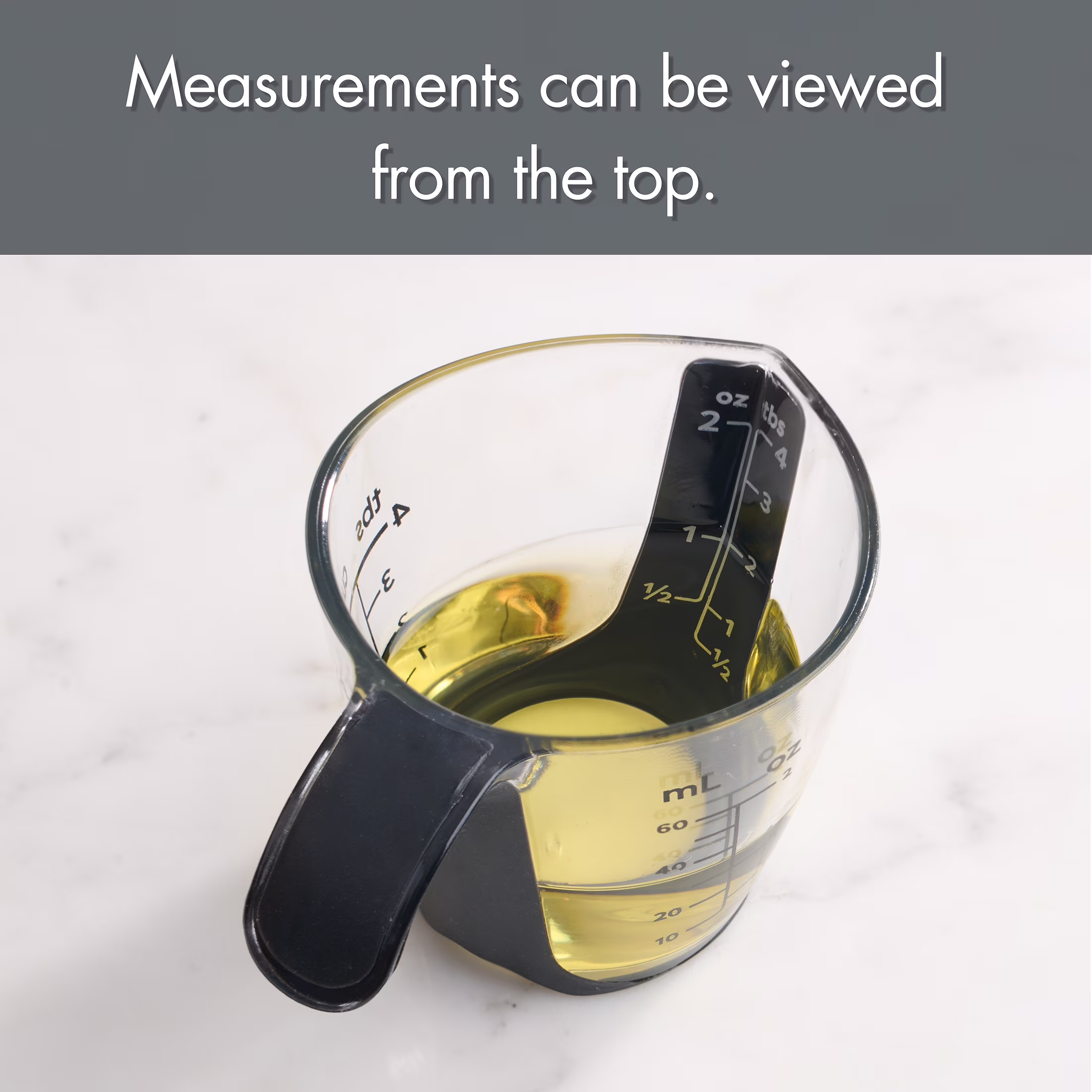 (4 pack) Mainstays 1/4C Plastic Mini Measuring Cup, Black/Transparent