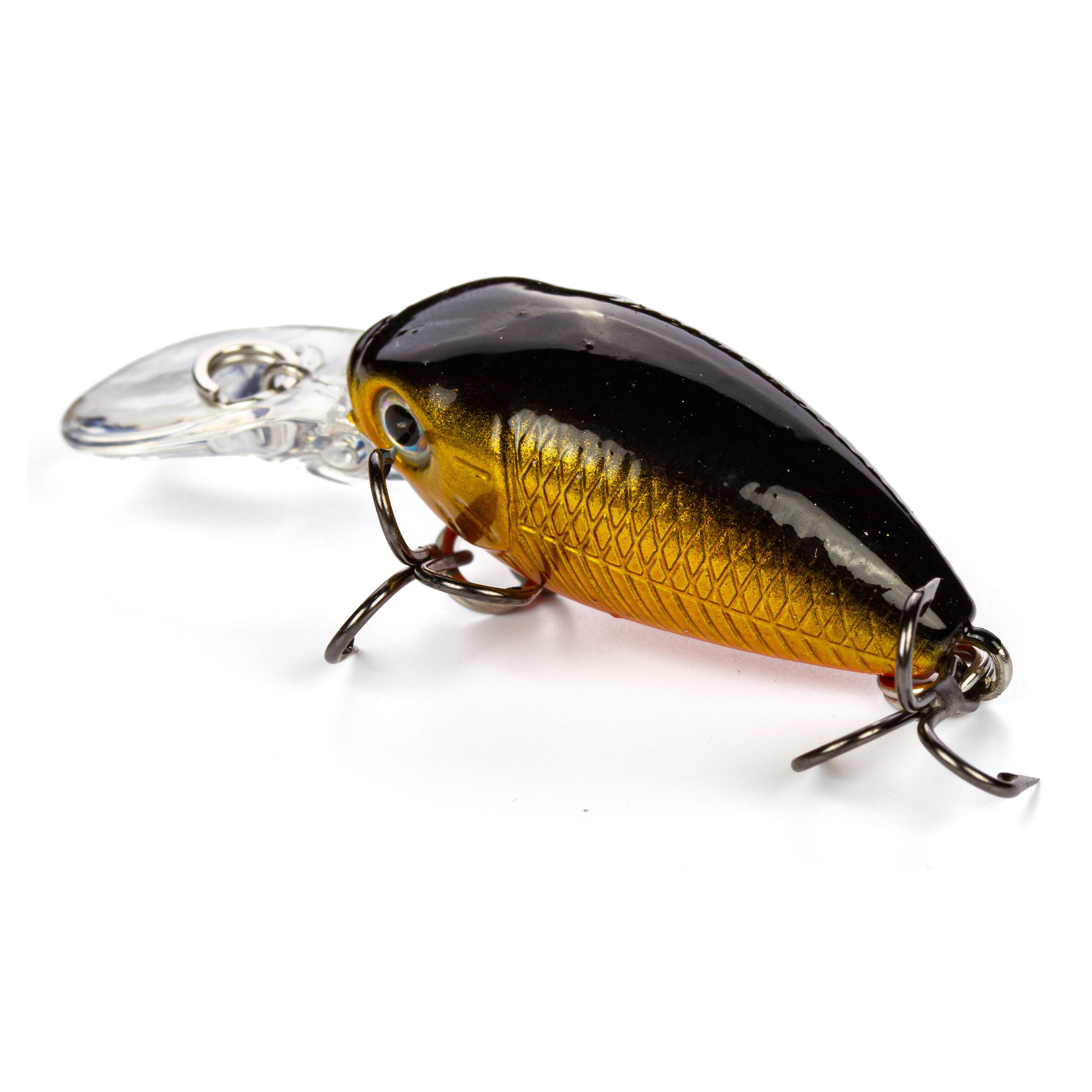 Ozark Trail Mini Crankbait Fishing Lure, Gold Black, 1/11 oz