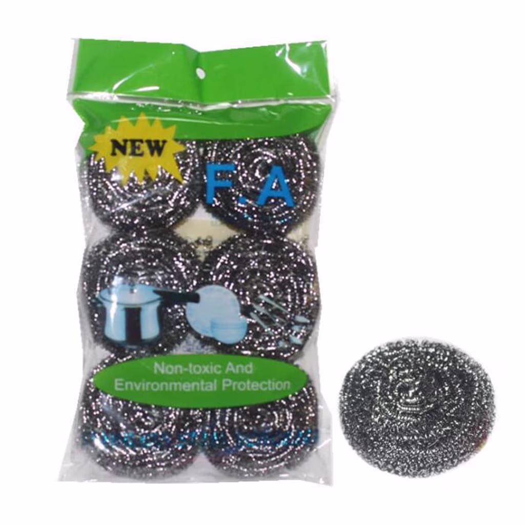 Kitchen Product Ball Scouring Stainless 6Pcs Scrubbing Wire Pad Steel Sponges Steel Kitchen Bar Cleaning Brush Silver