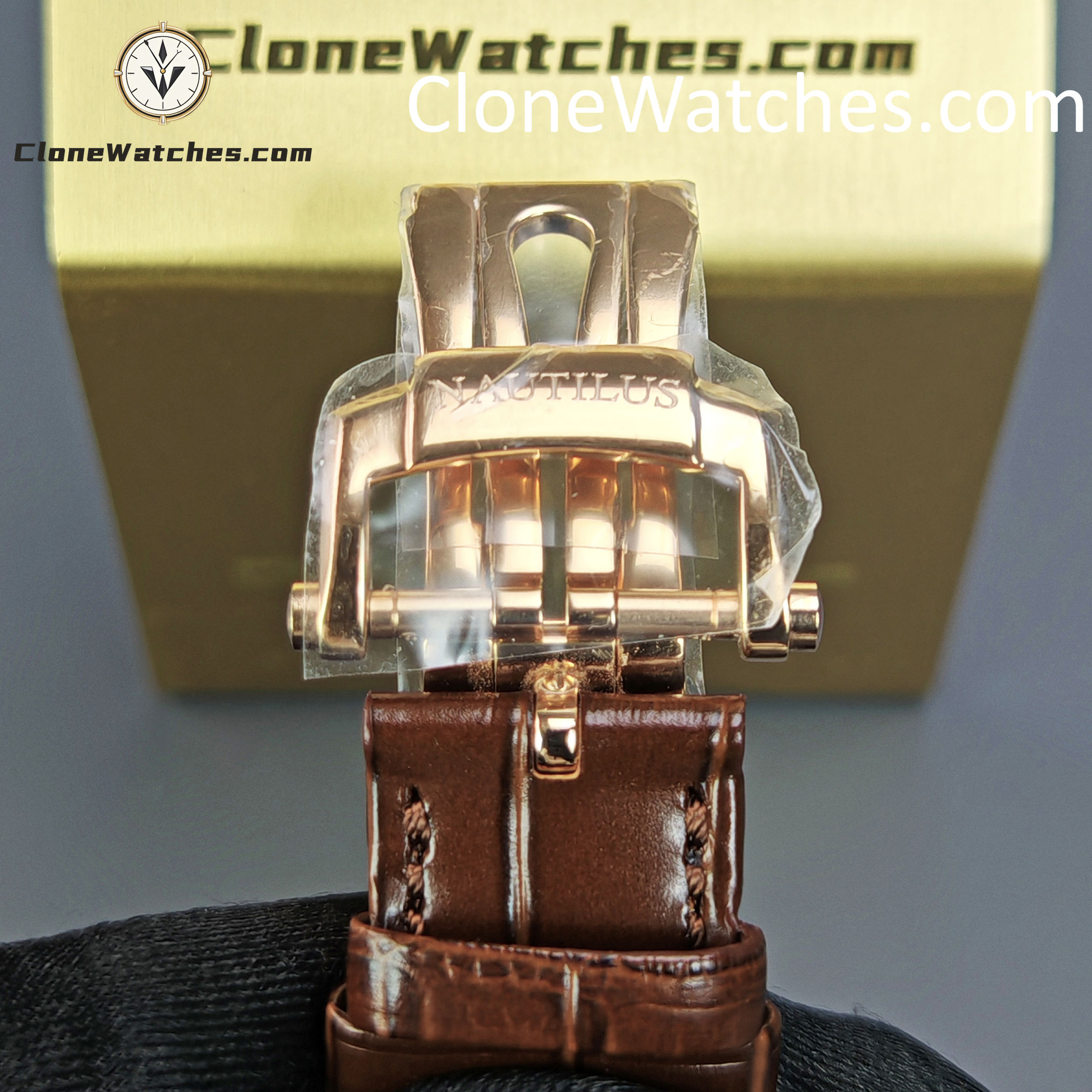Patek Philippe Super Clone Watches 1:1 Nautilus 5712 Grey Dial Brown Leather Strap