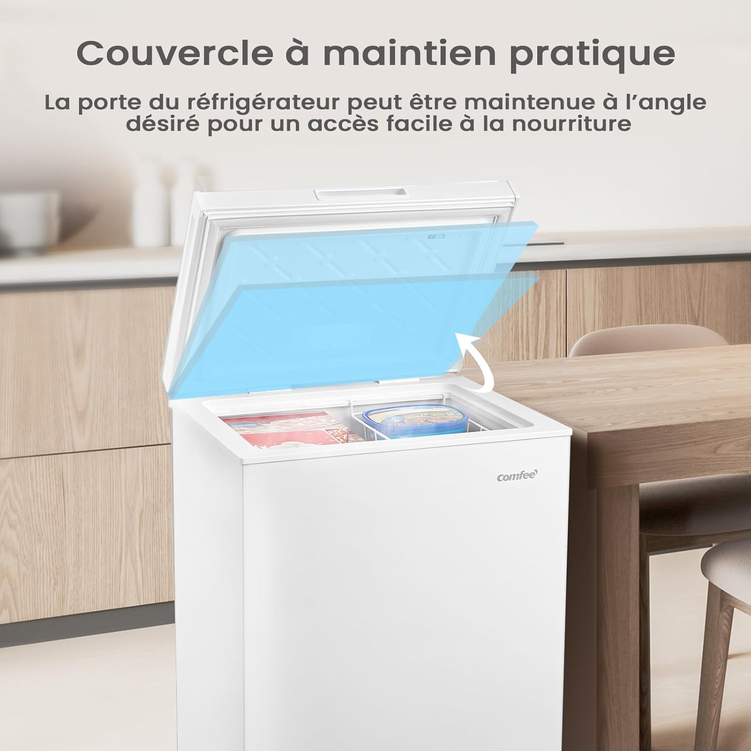 Congélateur coffre RCC146WH2EU 143L convertible compresseur inverter 4 étoiles blanc