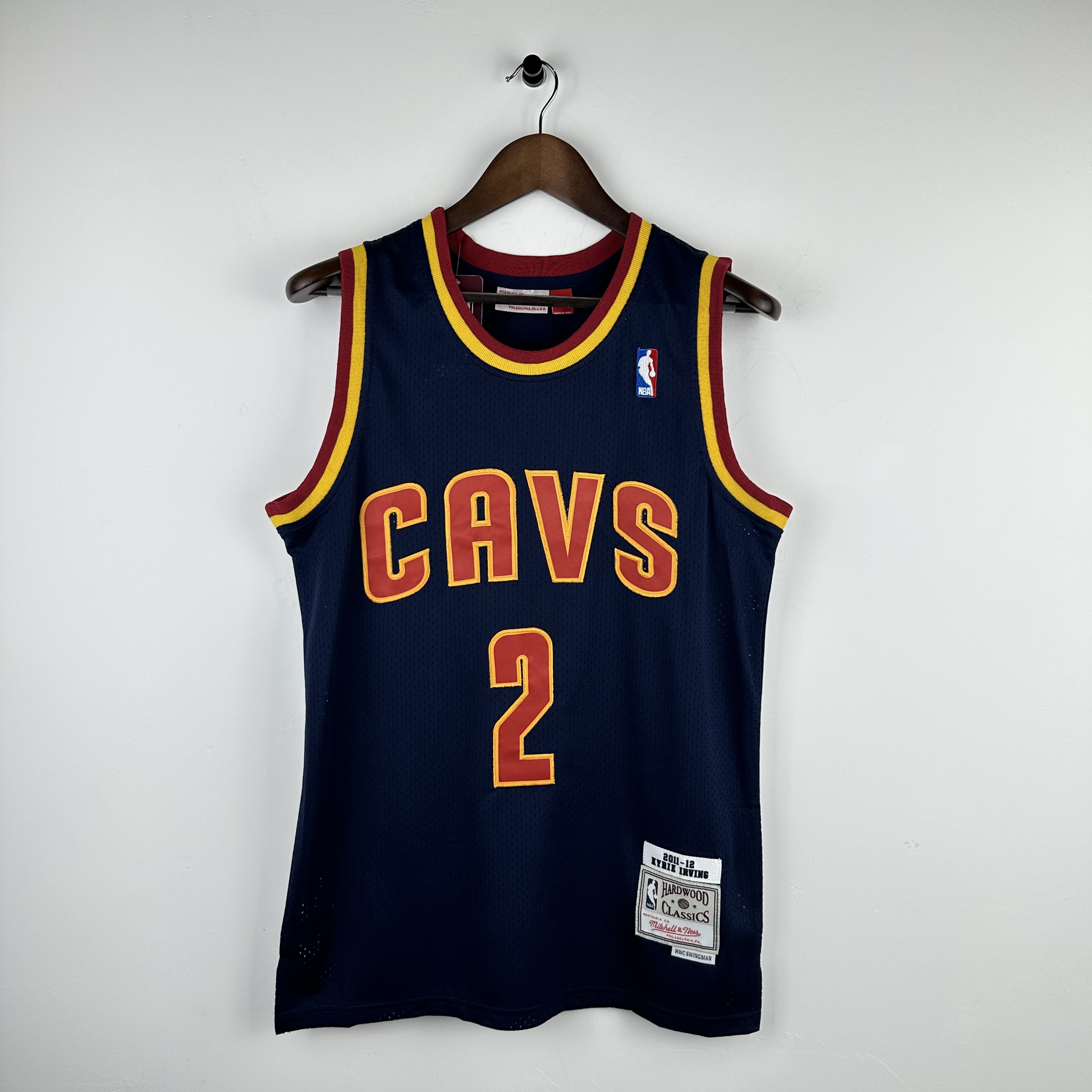 Embroidered MN Retro Jersey Cavaliers CAVS Navy Blue No. 2 Irving