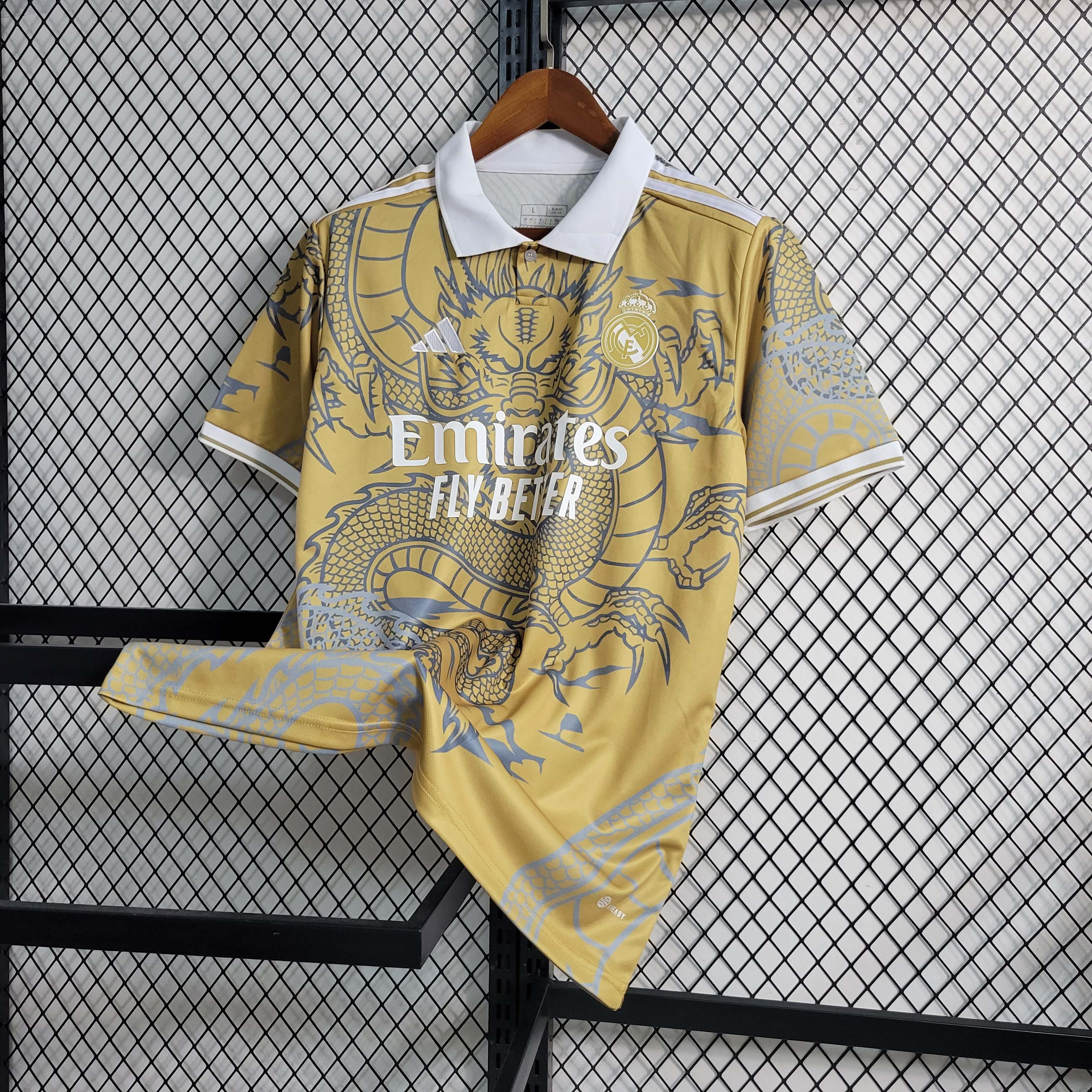 2023/2024 Real Madrid Chinese Gold Dragon Football Shirt-Fans