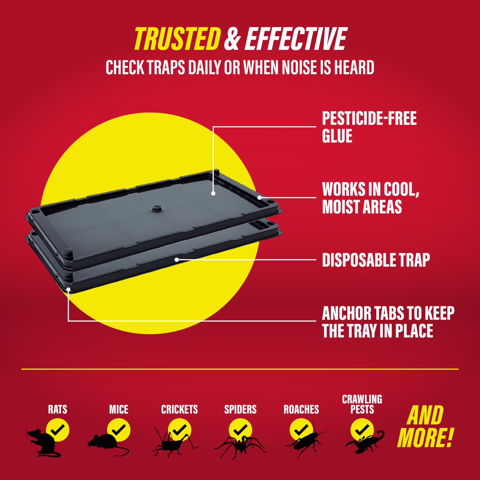 Catchmaster Sticky Mouse & Rat Glue Traps with Hercules Putty, 2 Count