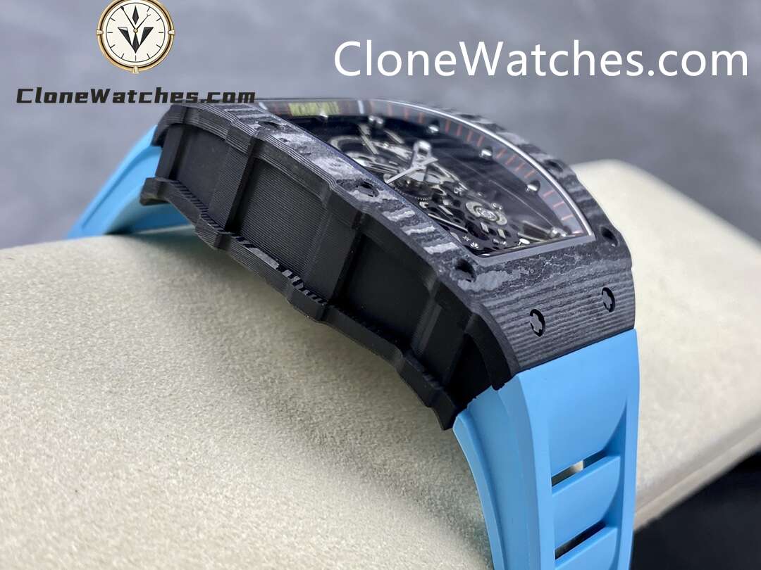 Richard Mille Super Clone Watches 1:1 RM 035 – 02 Carbon Tourbillon Blue Strap