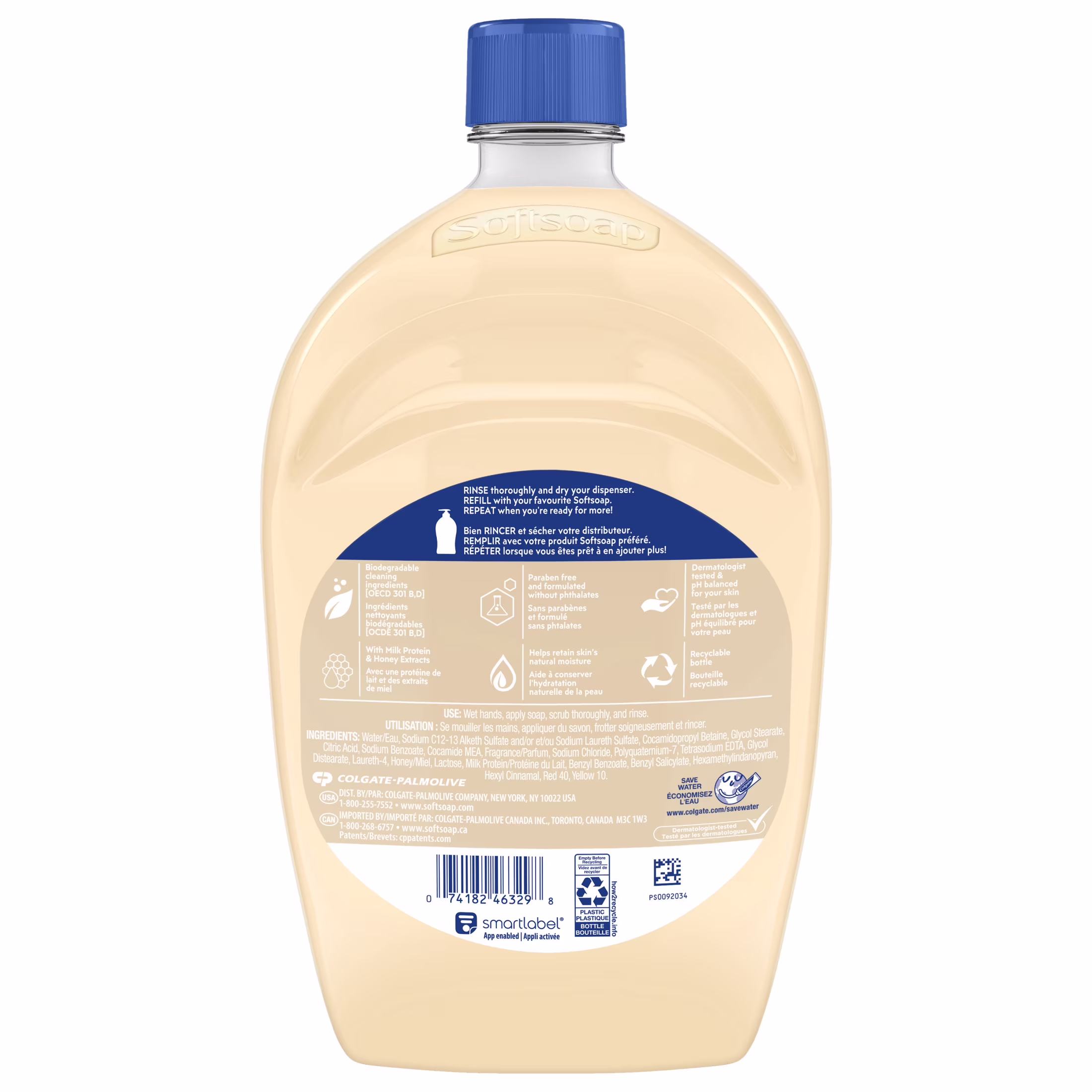 Softsoap Moisturizing Liquid Hand Soap with New Easy Pour Spout, Milk & Honey Scent, 50 fl oz Refill