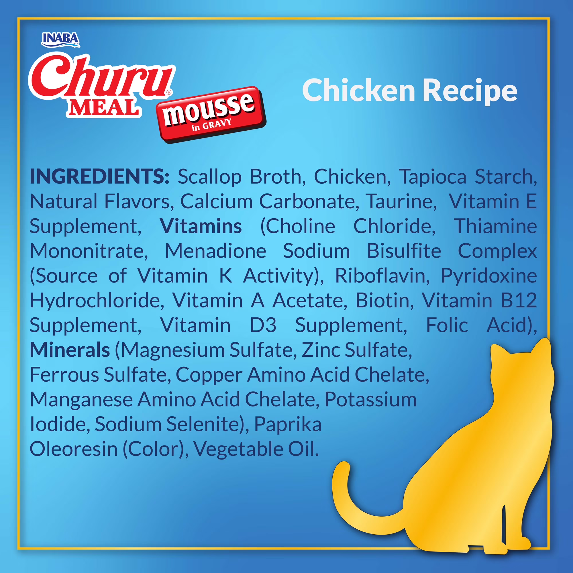 INABA Churu Meal Mousse Adult Wet Cat Food, 2.29 oz cup, 1-count, Chicken Recipe