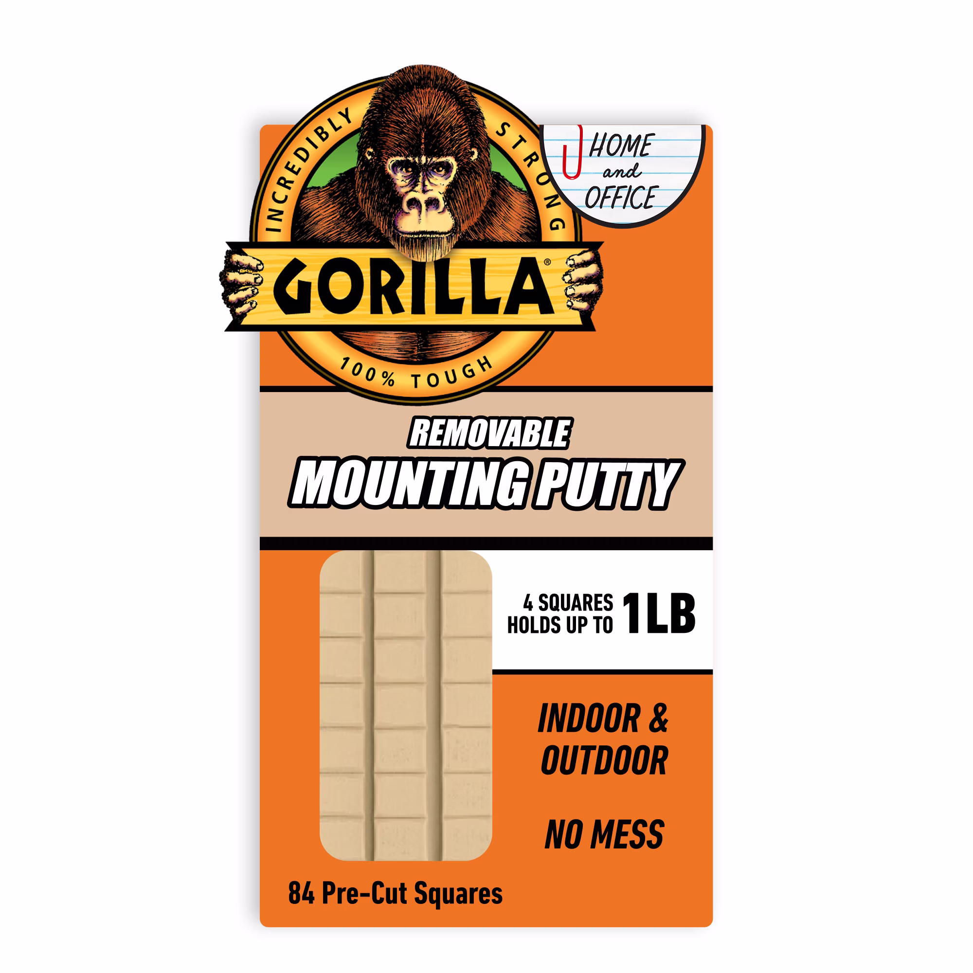 (3 pack) Gorilla Glue Mounting Putty 84 Pre-Cut Squares, 2 Ounces