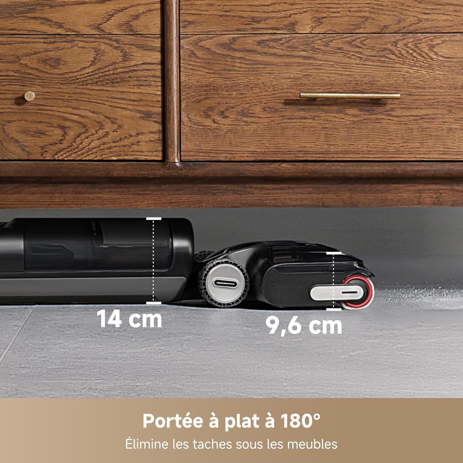 Aspirateur laveur H12 Pro FlexReach portée 180° séchage 5 min 18000Pa lavage chaud 90°C nettoyage deux bords 50 min