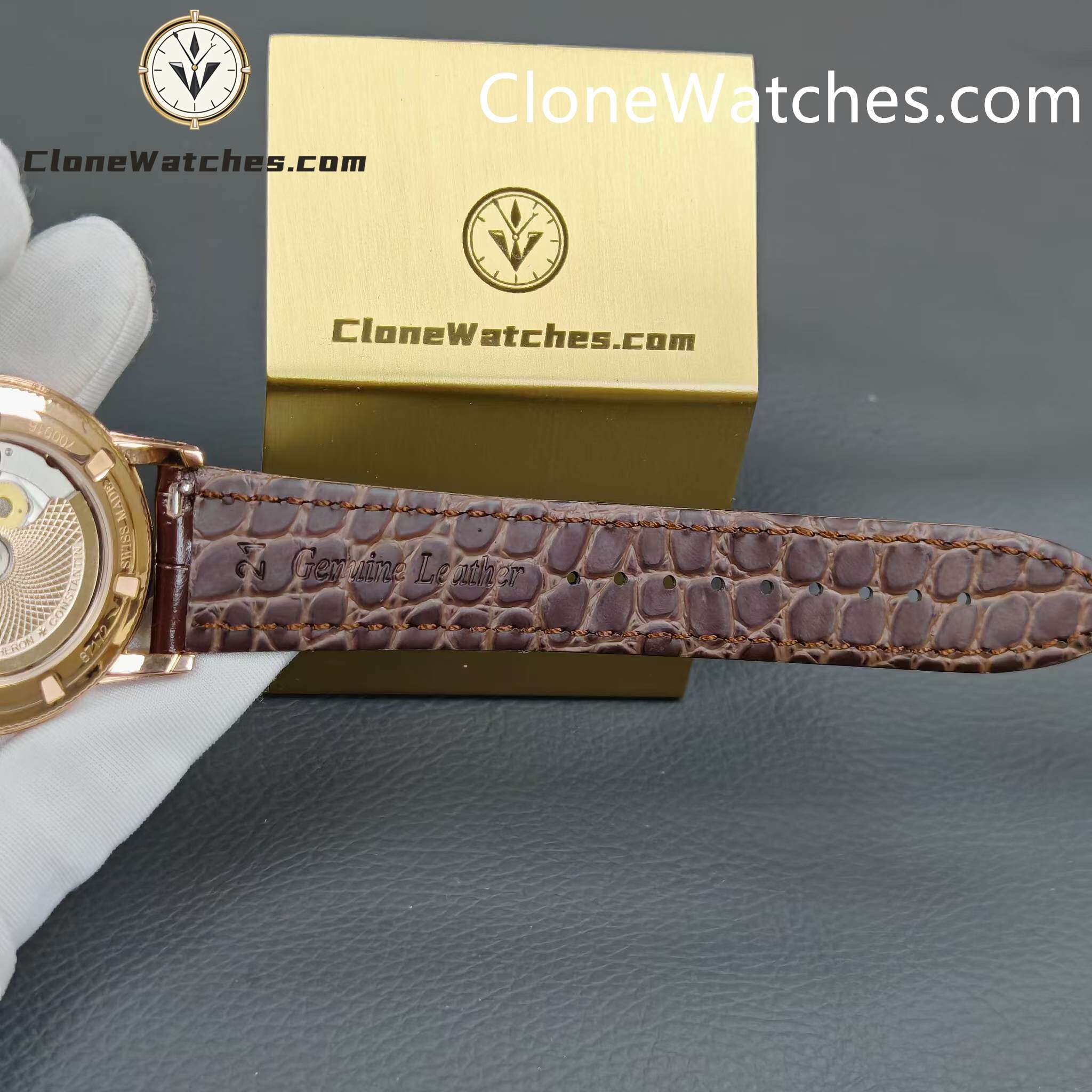 Vacheron Constantin Super Clone Watches 1:1 Patrimony Rose Gold Diamond Dial