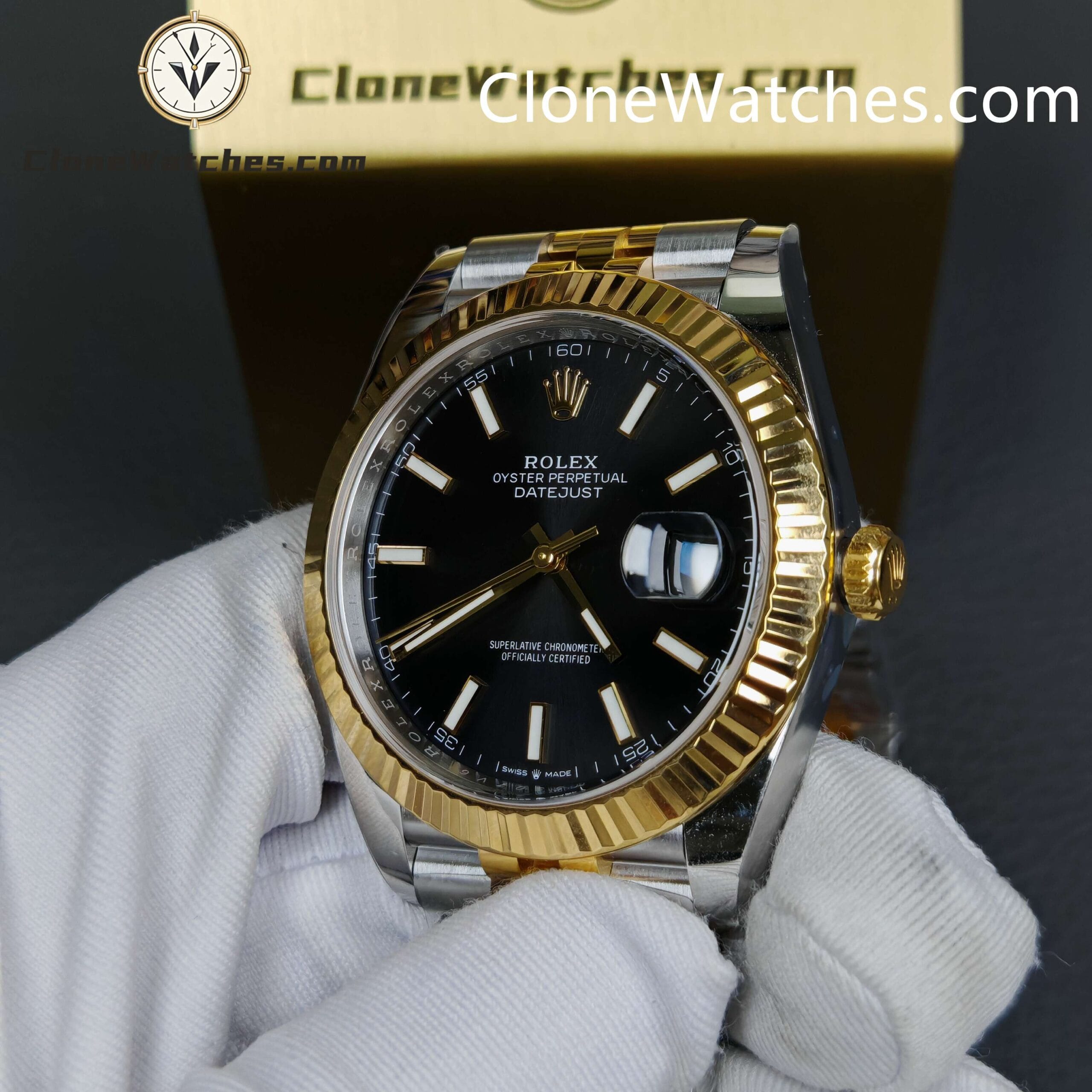 Rolex Super Clone Watches 1:1 DateJust Black Dial 126333 – 0014 Jubilee 41MM 3235 Movement
