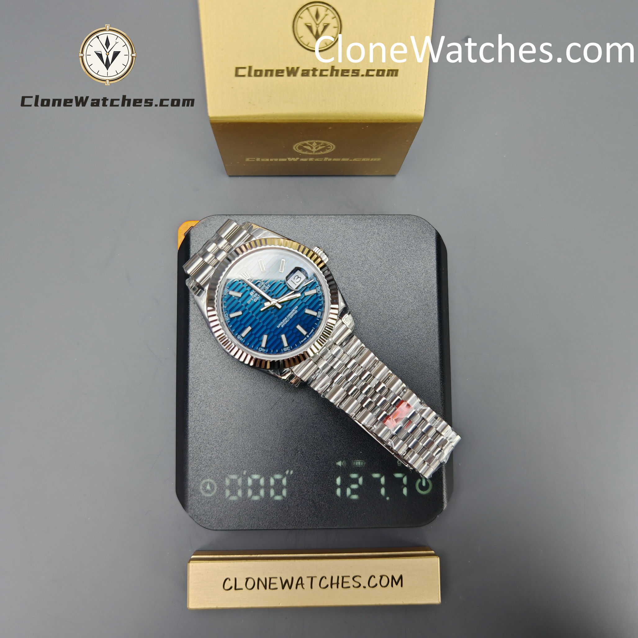 Rolex Super Clone Watches 1:1 DateJust Water Ripple Blue Dial m126334-0032 Jubilee 41MM 3235 Movement