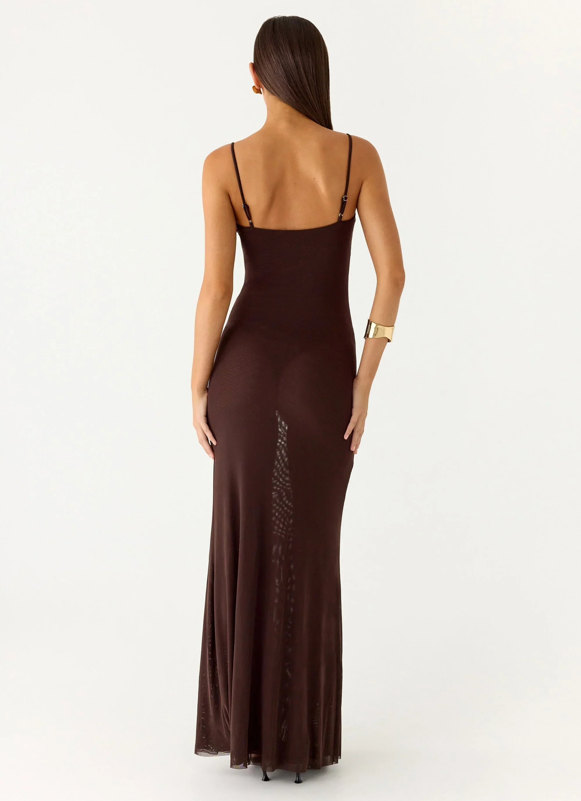 Matoma Bodysuit Maxi Dress - Cool Chocolate
