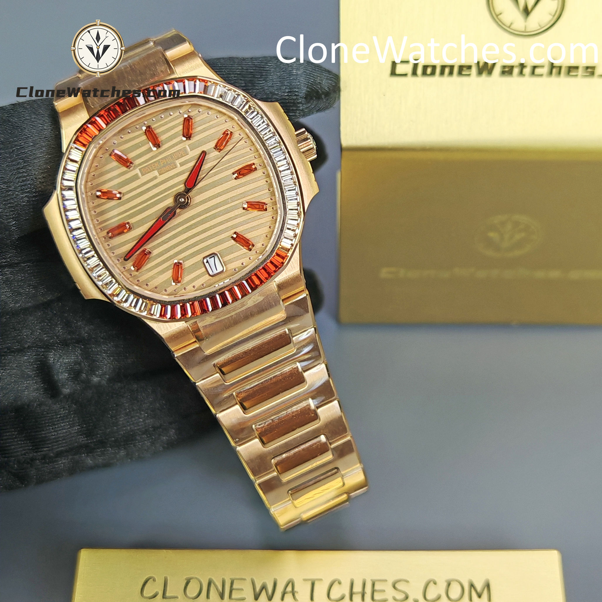 Patek Philippe Super Clone Watches 1:1 Nautilus Rose Gold 7118/1300R-001 35.2 mm