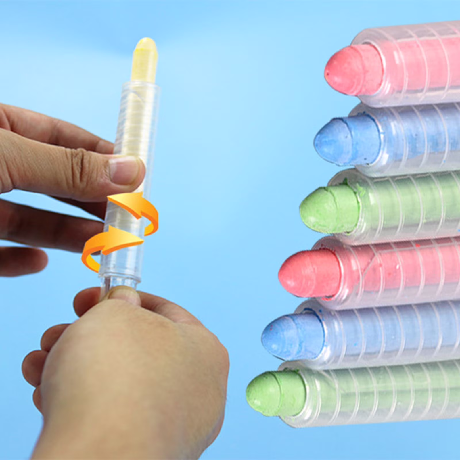 Clearance! Plertrvy-3.5X0.6X0.6In Transparent Rotating Chalk Clip-Sidewalk Chalk Holders Railroad Chalk Holder Plastic Adjustable Chalk Clip Holder For Teachers Students Or Classroom-Clear