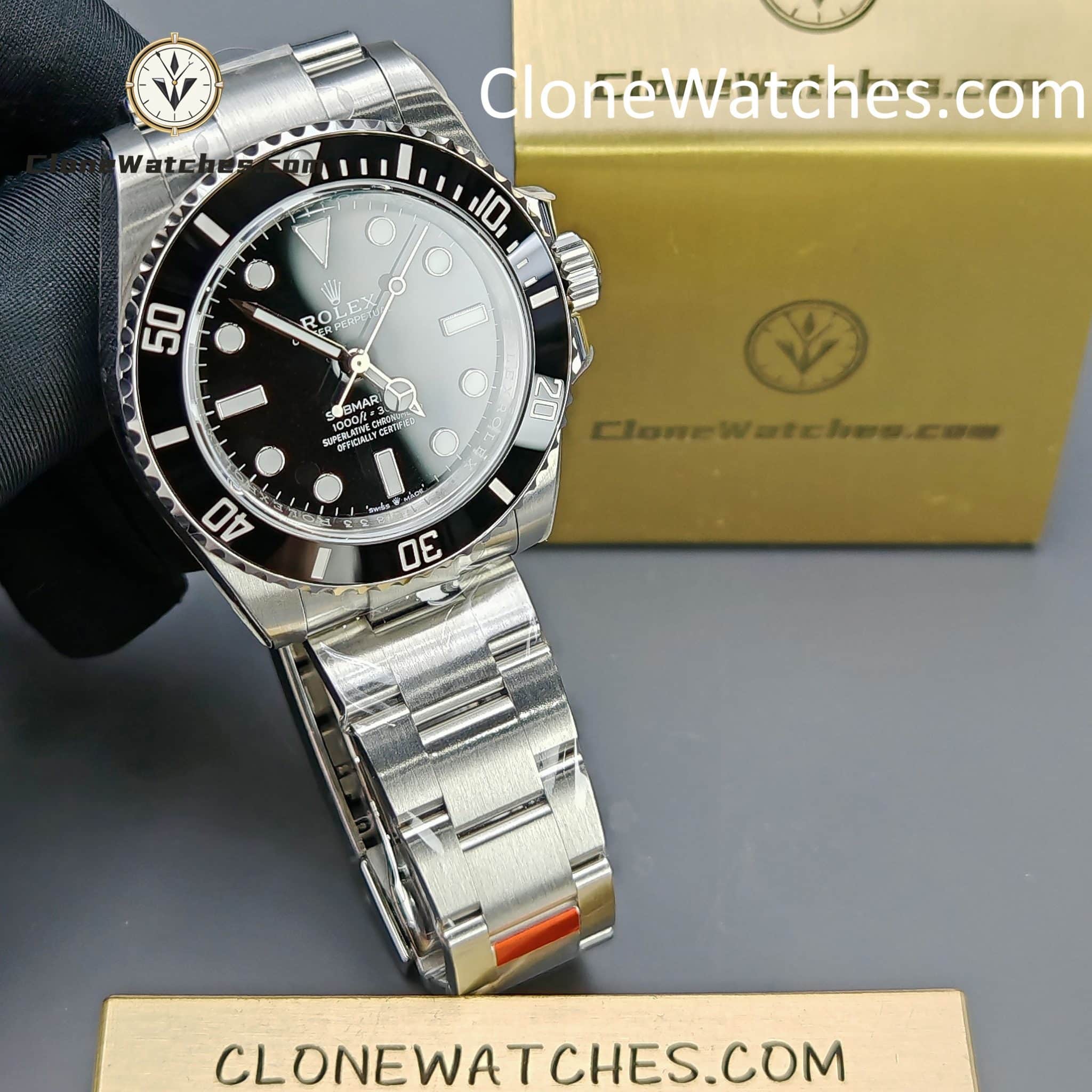 Rolex Super Clone Watches 1:1 Submariner Black Dial No Date 124060-0001 3230 Movement