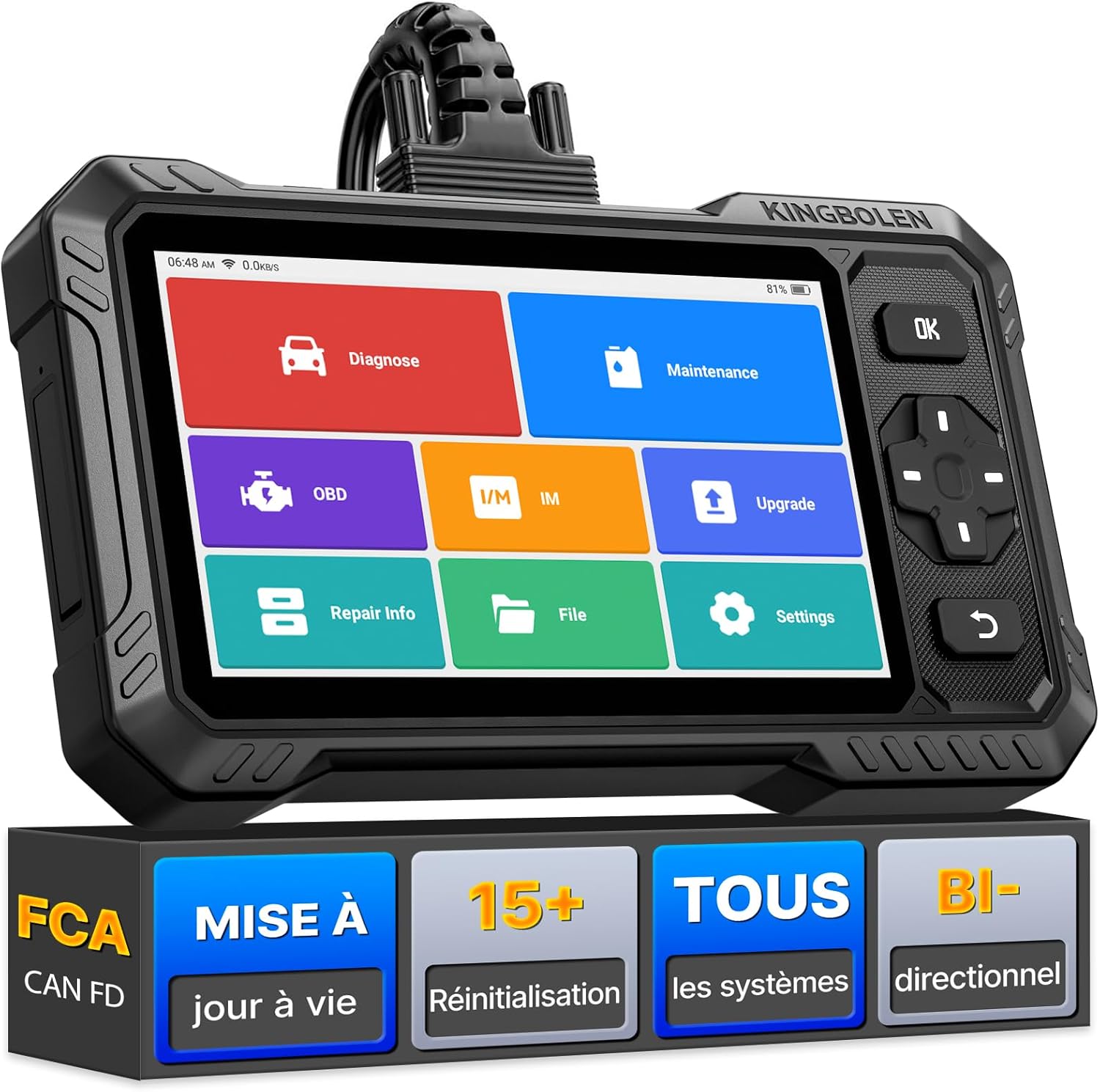 Valise diagnostic auto système complet 15 réinitialisations contrôle bidirectionnel