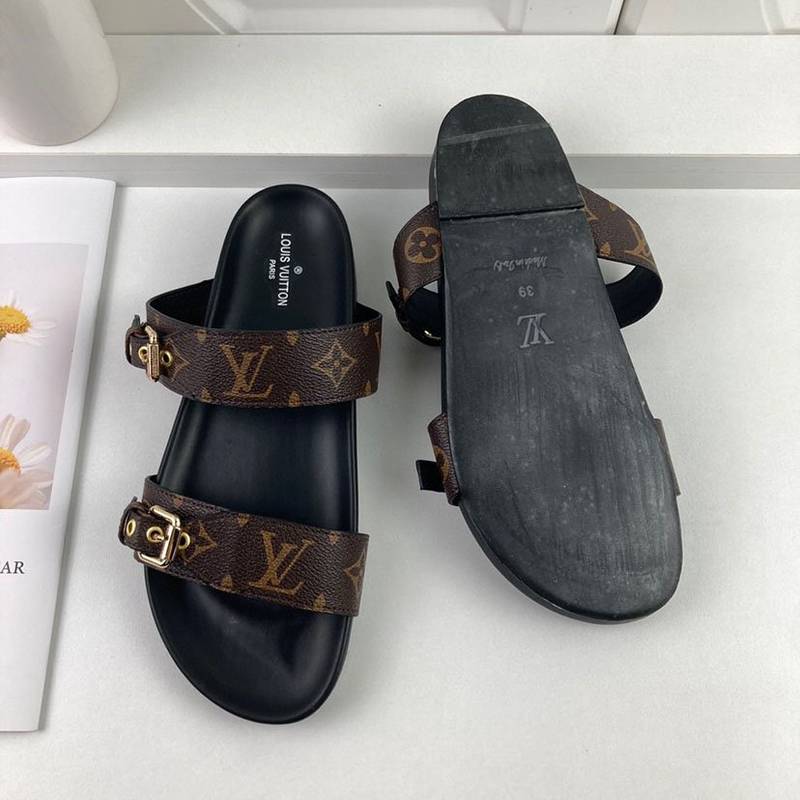 Louis Vuitton LV Bom Dia Flap Mule Leather Slide Sandals
