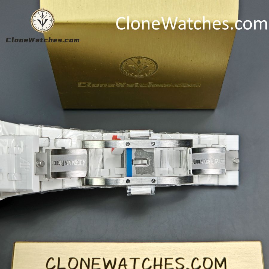Audemars Piguet Super Clone Watches 1:1 Royal Oak White Ceramic 15500 White Dial 41MM