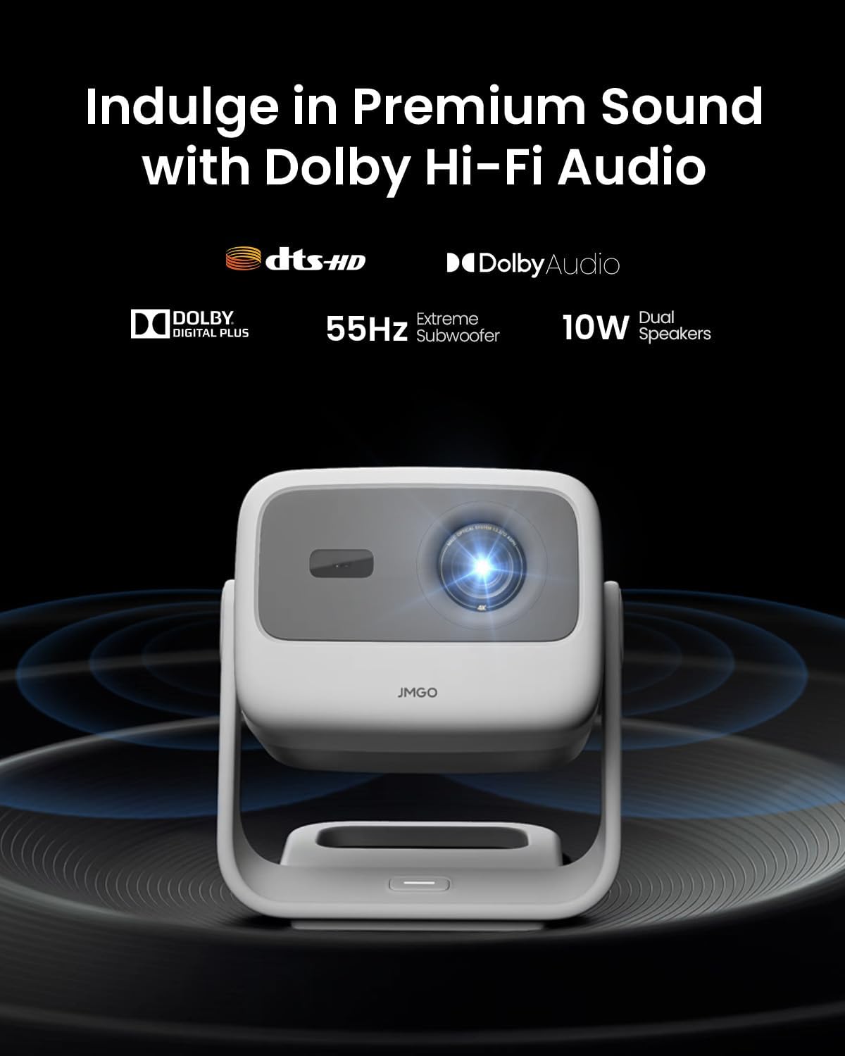 Mini vidéoprojecteur 4K triple laser 1100 lumens autofocus Google TV Netflix