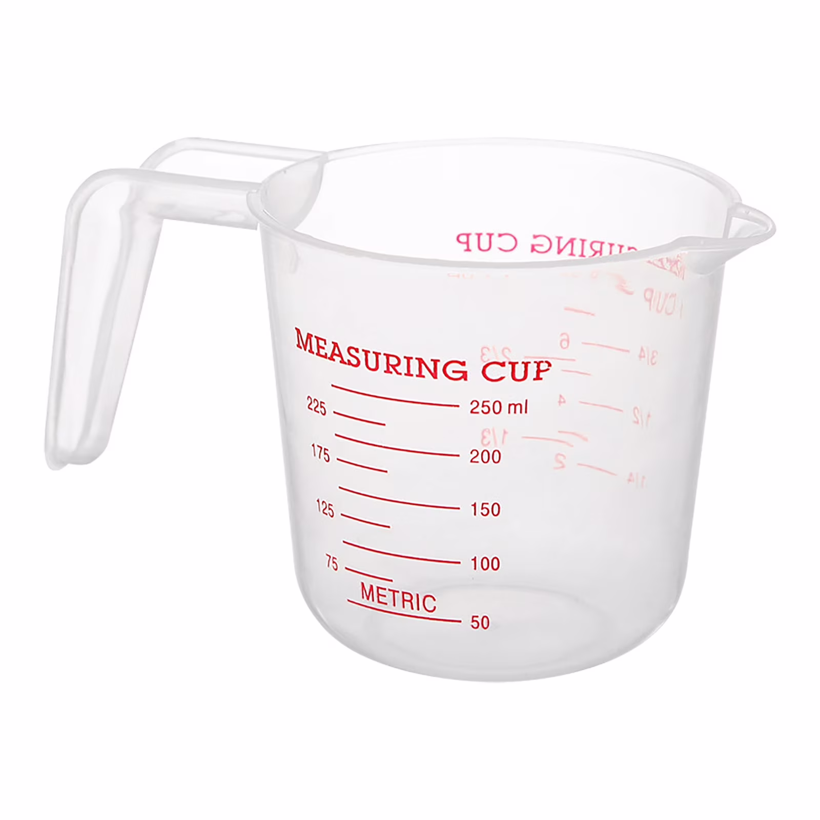 Measuring Cup 250ml 8Oz Clear Liquid Cup with Handle & Spout, Dual Oz ML Graduated Markings, Food-Grade ABS Measuring Pitcher for Baking Cooking Powder Liquid Mixing