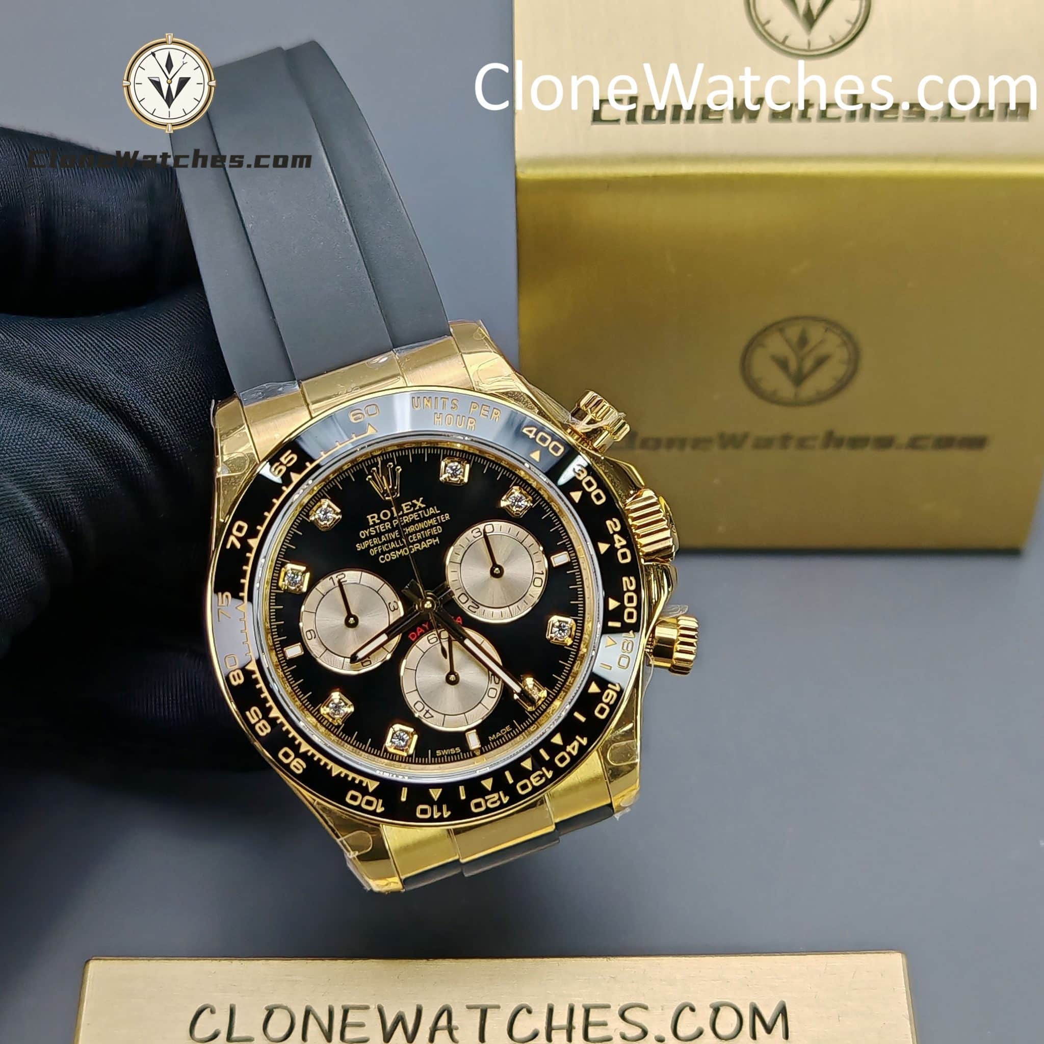 Rolex Super Clone Watches 1:1 Daytona 18k Gold M126518ln-0006 4131 Movement