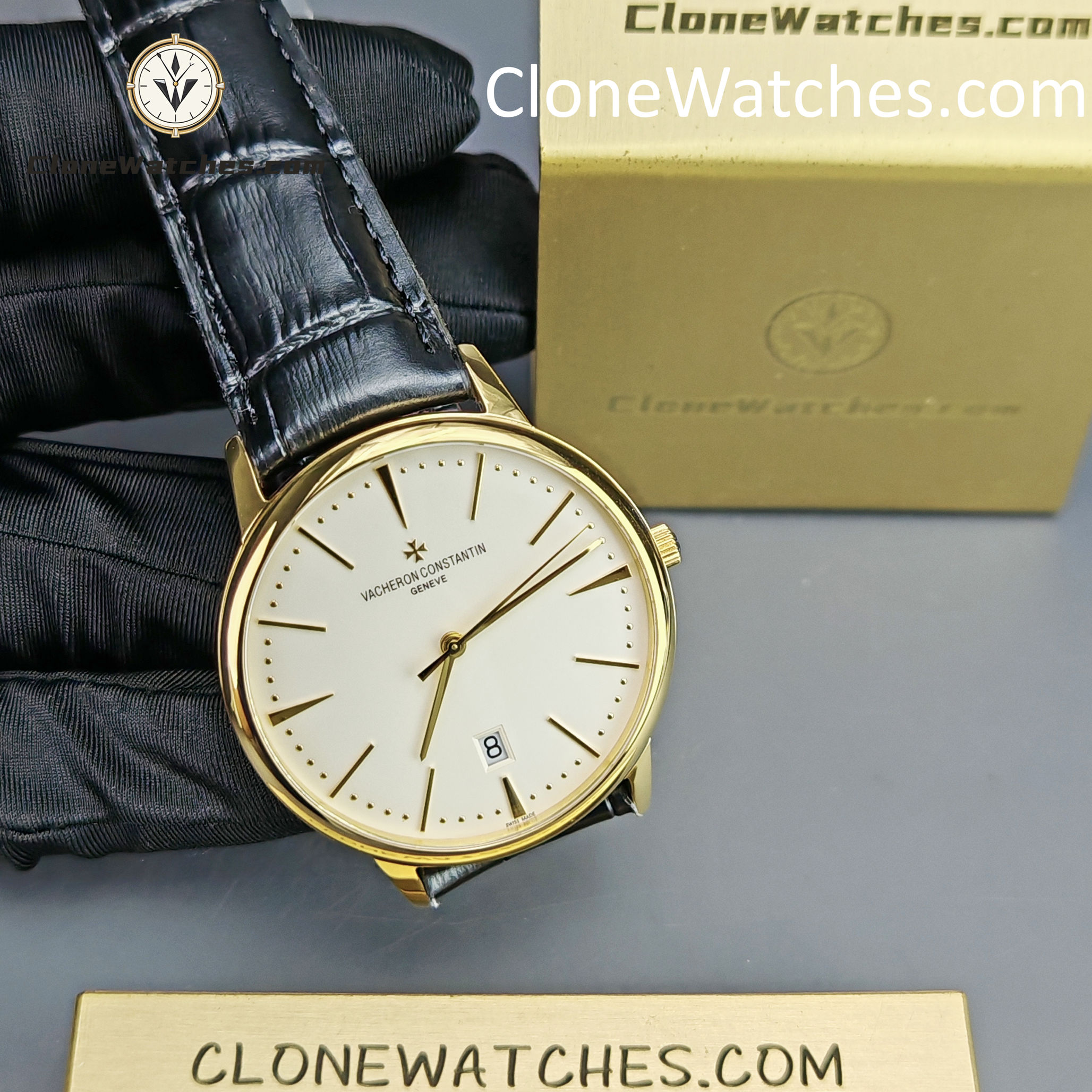Vacheron Constantin Super Clone Watches 1:1 Patrimony Gold 85180/000J-9231 White Dial