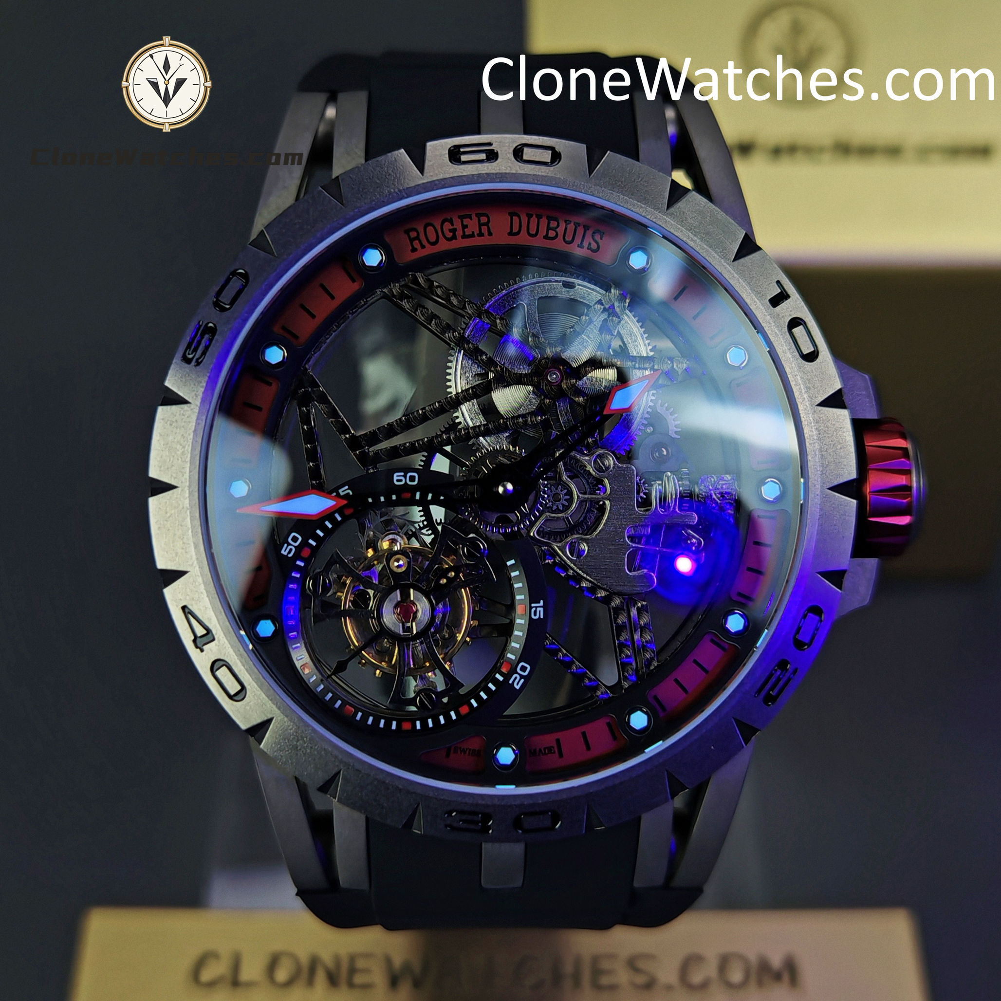 Roger Dubuis Super Clone Watches 1:1 Excalibur Spider Skeleton Tourbillon RDDBEX0545 42MM