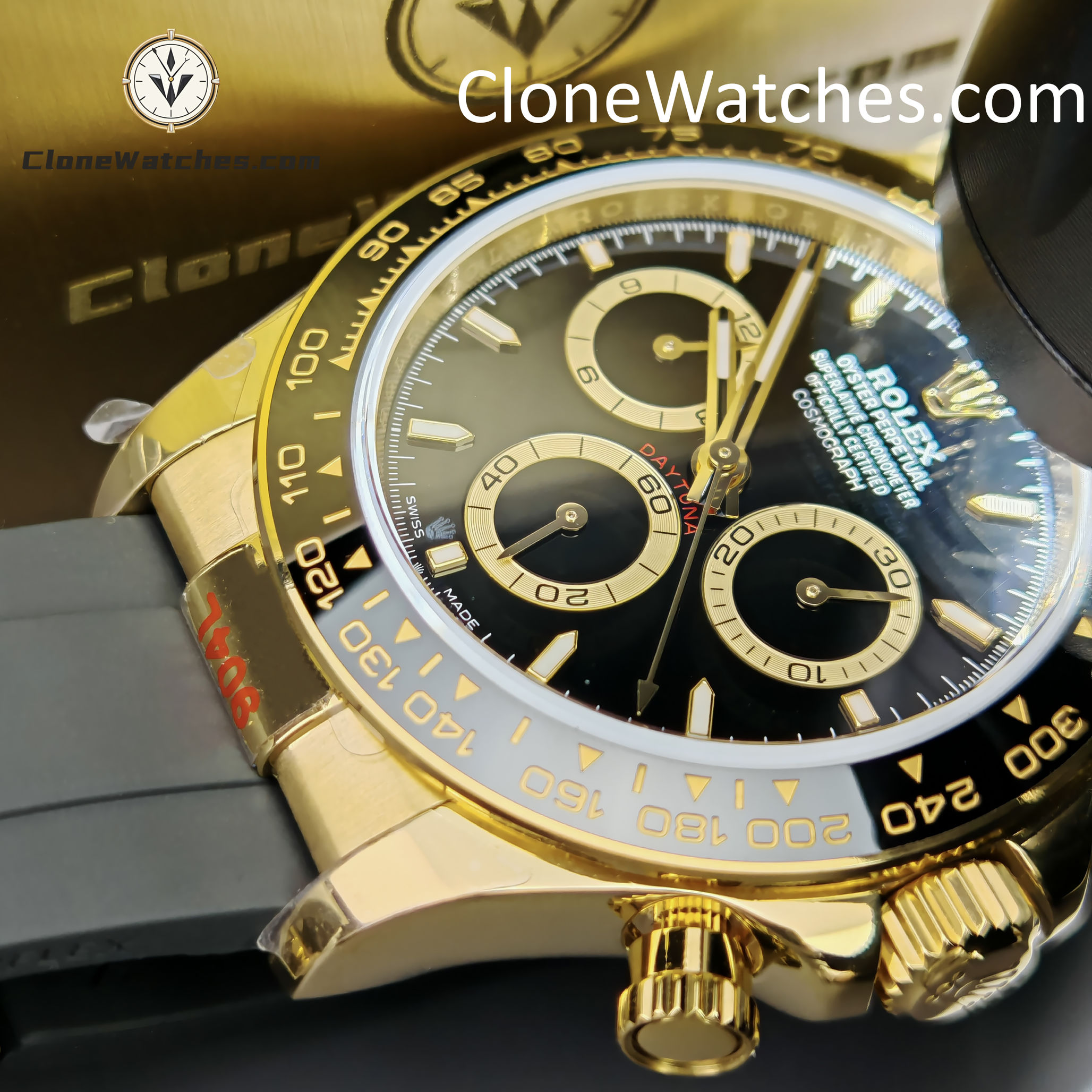 Rolex Super Clone Watches 1:1 Daytona 18k Gold M126518ln-0008 4131 Movement