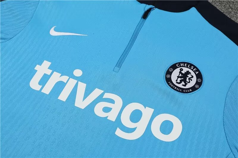 2024/25 Chelsea half-pull training suit light blue 1:1 Thai quality suit