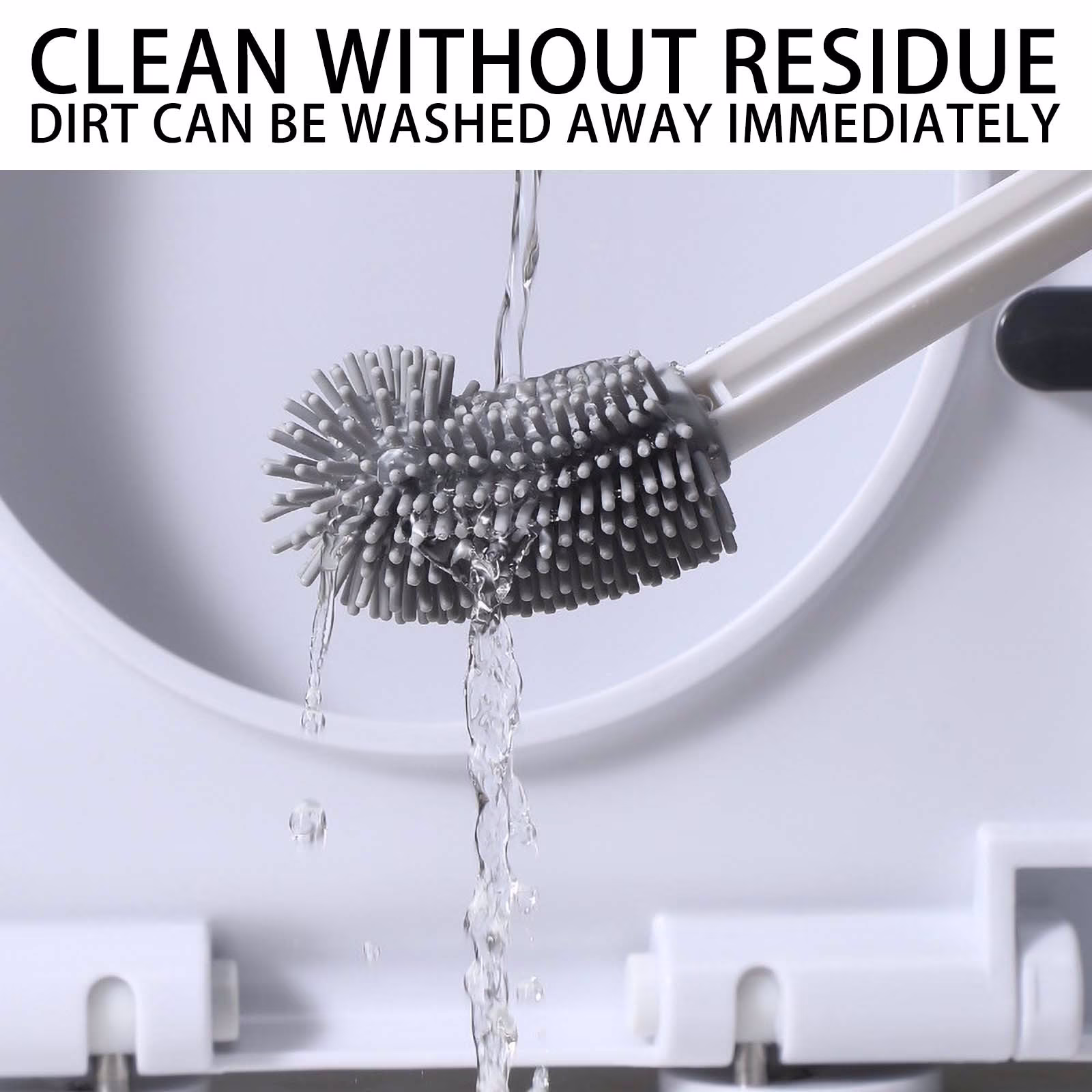 Clearance Under $10 Skegnu Plastic Toilet Brush Household No Dead Angle Toilet Brush Bathroom Long Handle Cleaning Brush Toilet Cleaner