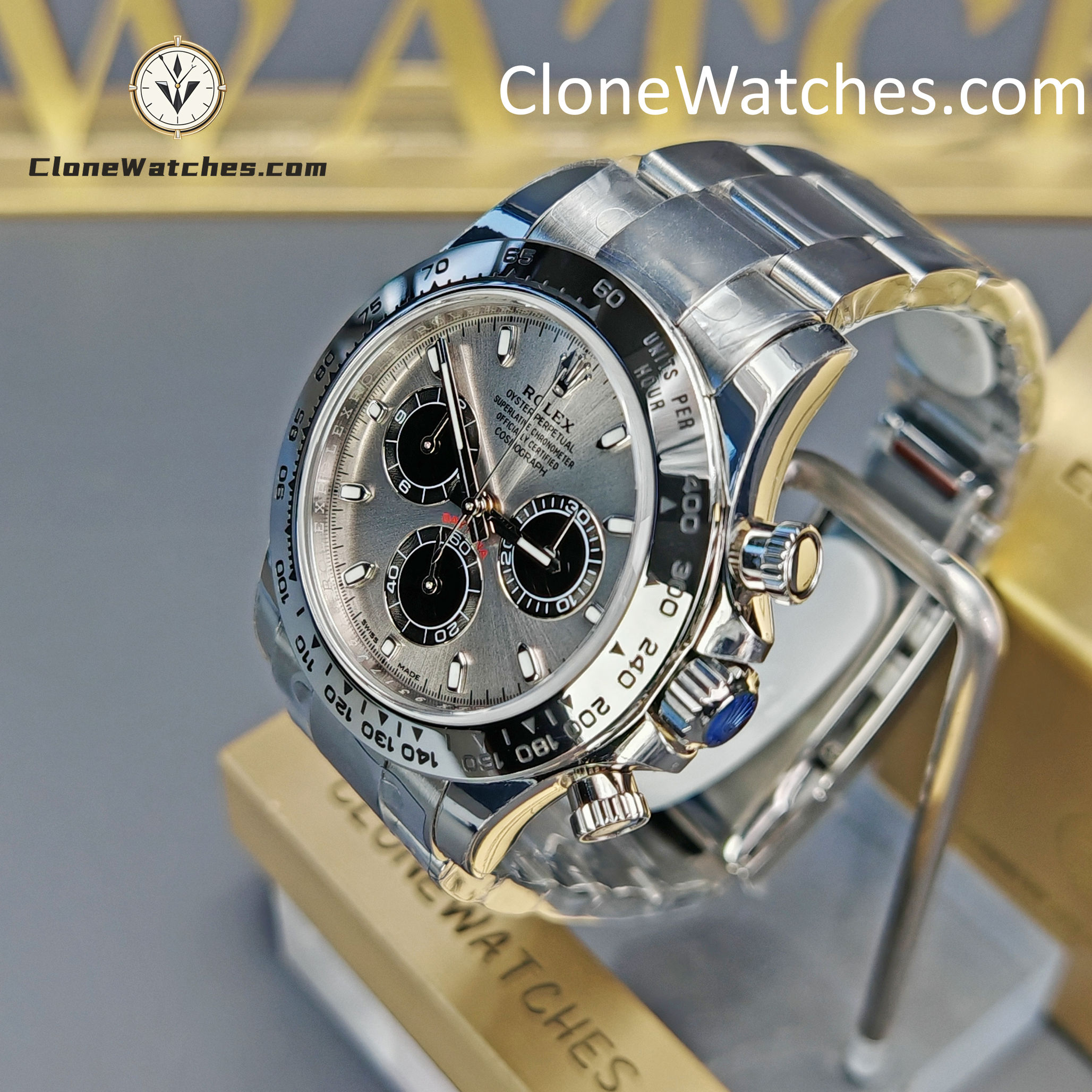 Rolex Super Clone Watches 1:1 Daytona Gray Dial m116509-0072 4130 Movement