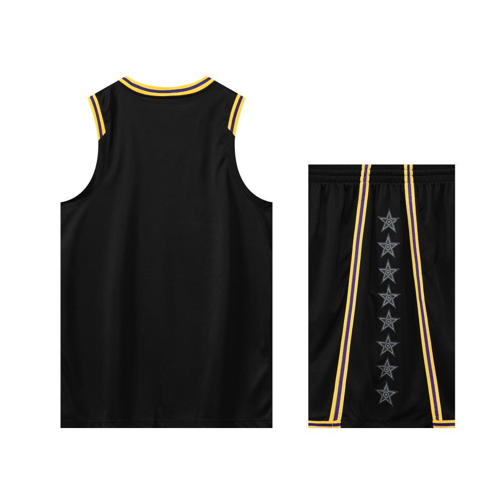 Lakers basketball uniform black suit（Customizable name and number）