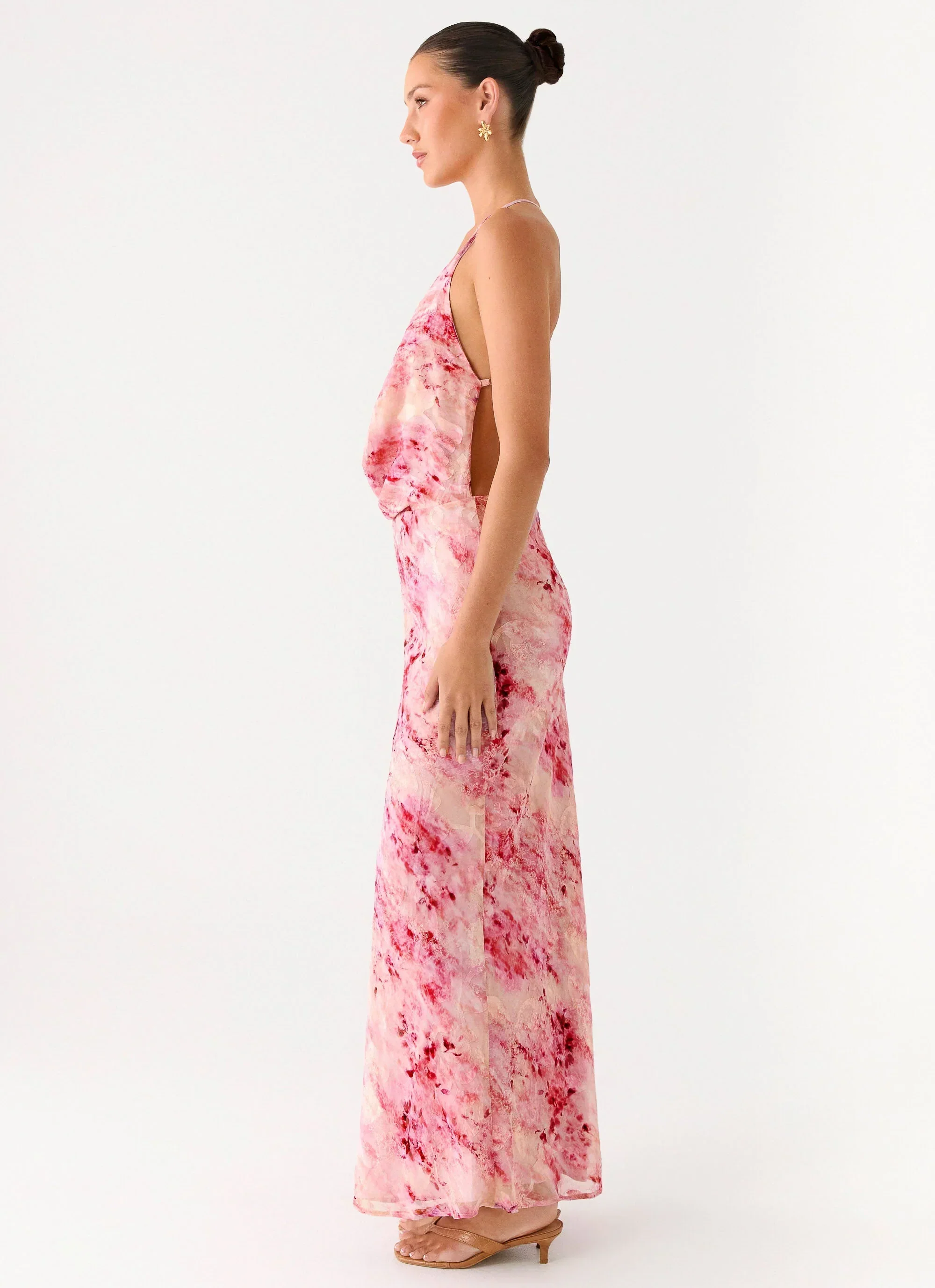 Pure Heart Cowl Maxi Dress - Pink