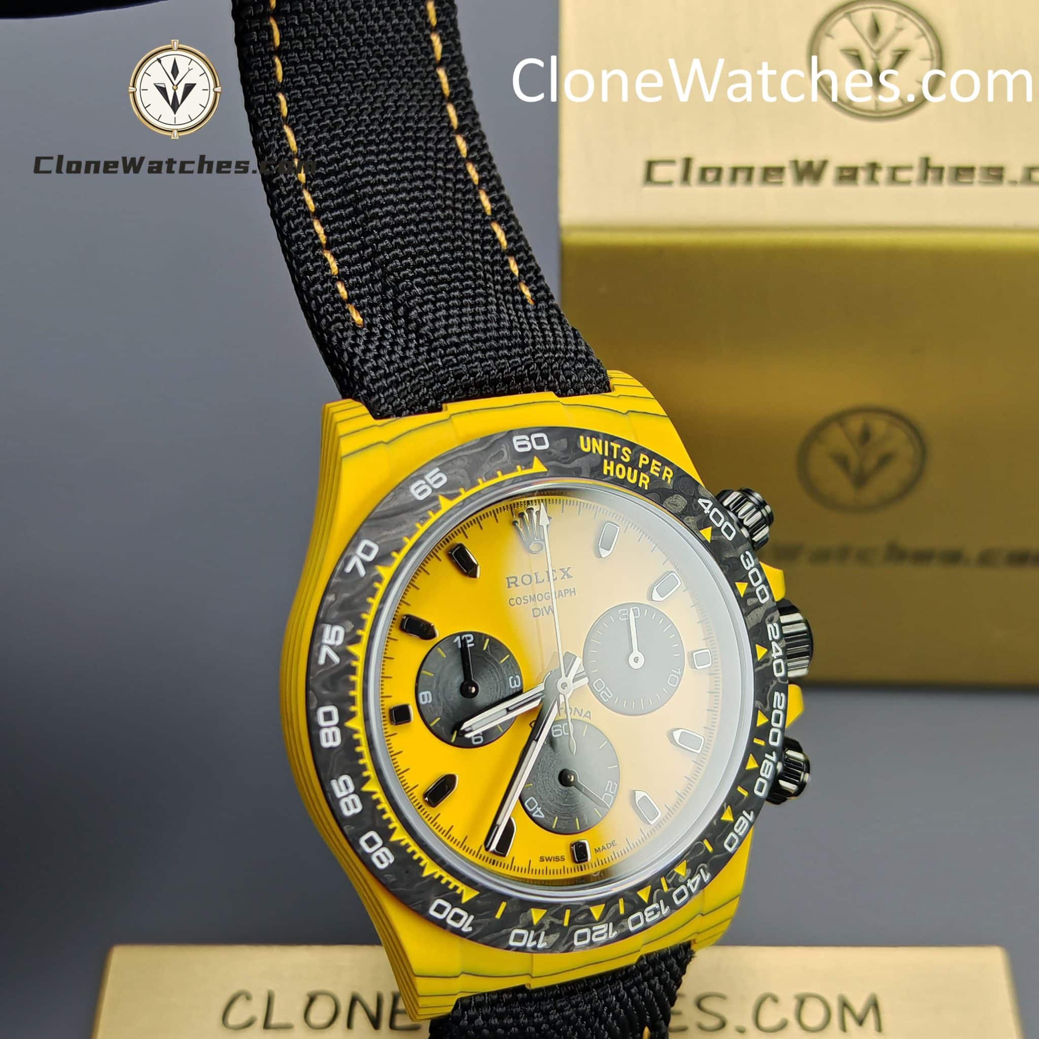 Modified Super Clone Watches 1:1 DiW Rolex Daytona Carbon Fiber BUMBLEBEE