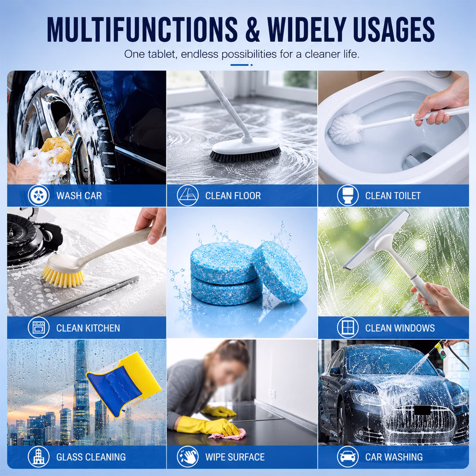 Car Windshield Washer Tablets - Washer Fluid Tablets Glass Cleaner Concentrate Car Windshield Wiper Fluid Car Windshield Cleaner Automotive Glass Cleaner