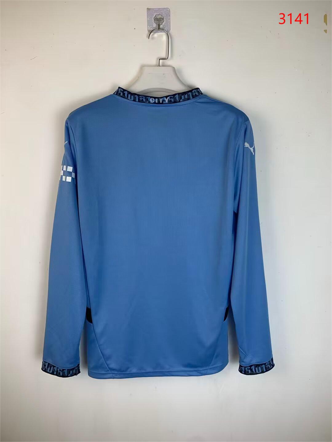 2024/25 Manchester City Home Long Sleeve Shirt - Fans Edition