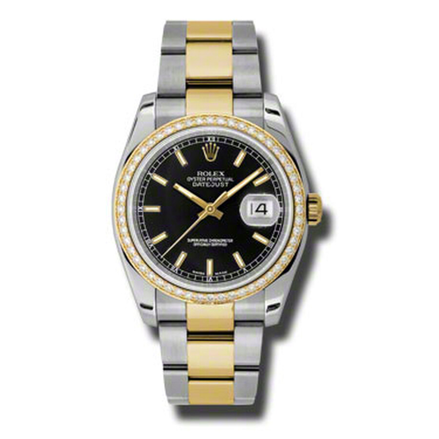 Rolex Oyster Perpetual Datejust 36 Black Dial Stainless Steel and 18K Yellow Gold Bracelet Automatic Ladies Watch 116243BKSO（Lifetime free warranty+90-days replacement service & Refund!.）