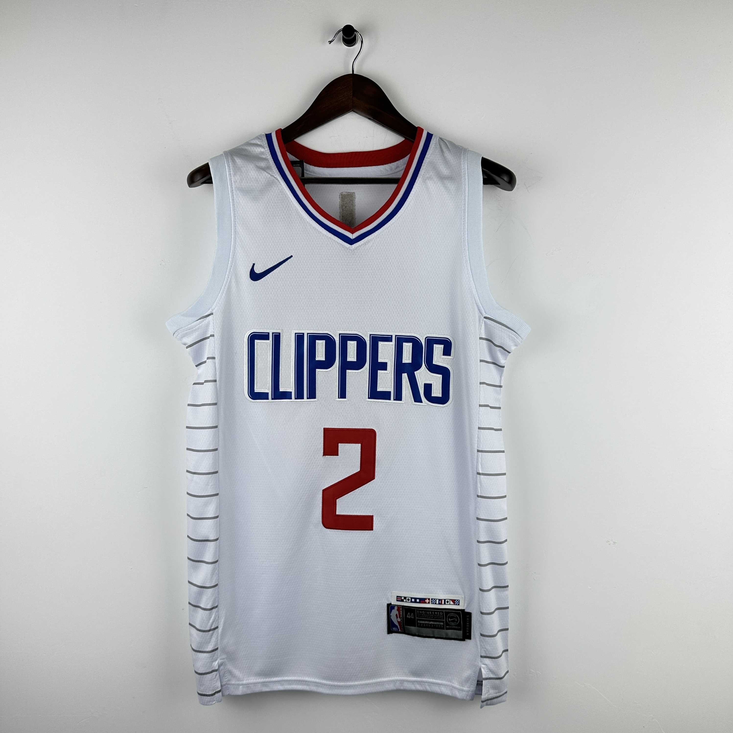 Embroidered Clippers White No. 2 Leonard